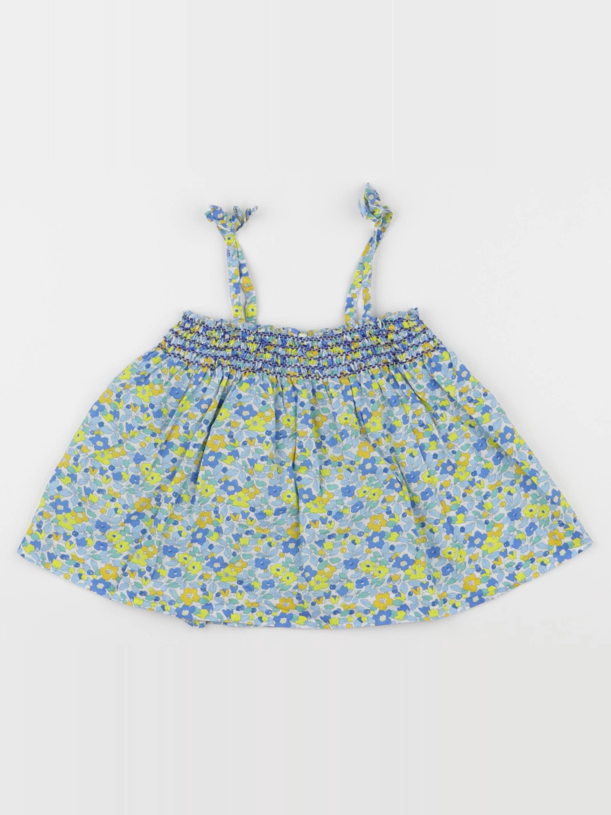 Jacadi - blouse liberty bleu, jaune - 4 ans