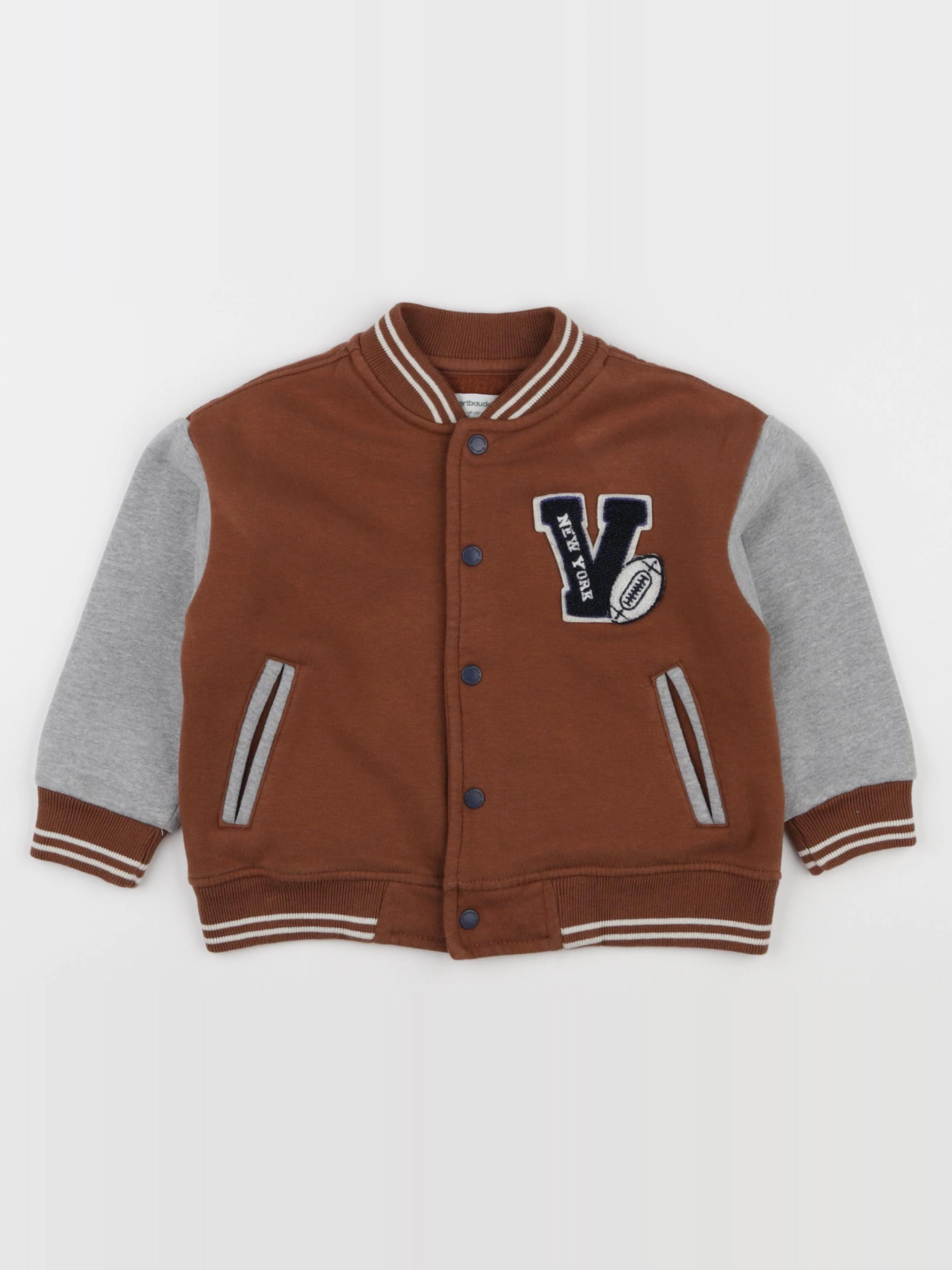 Vertbaudet - veste marron, gris - 3 ans
