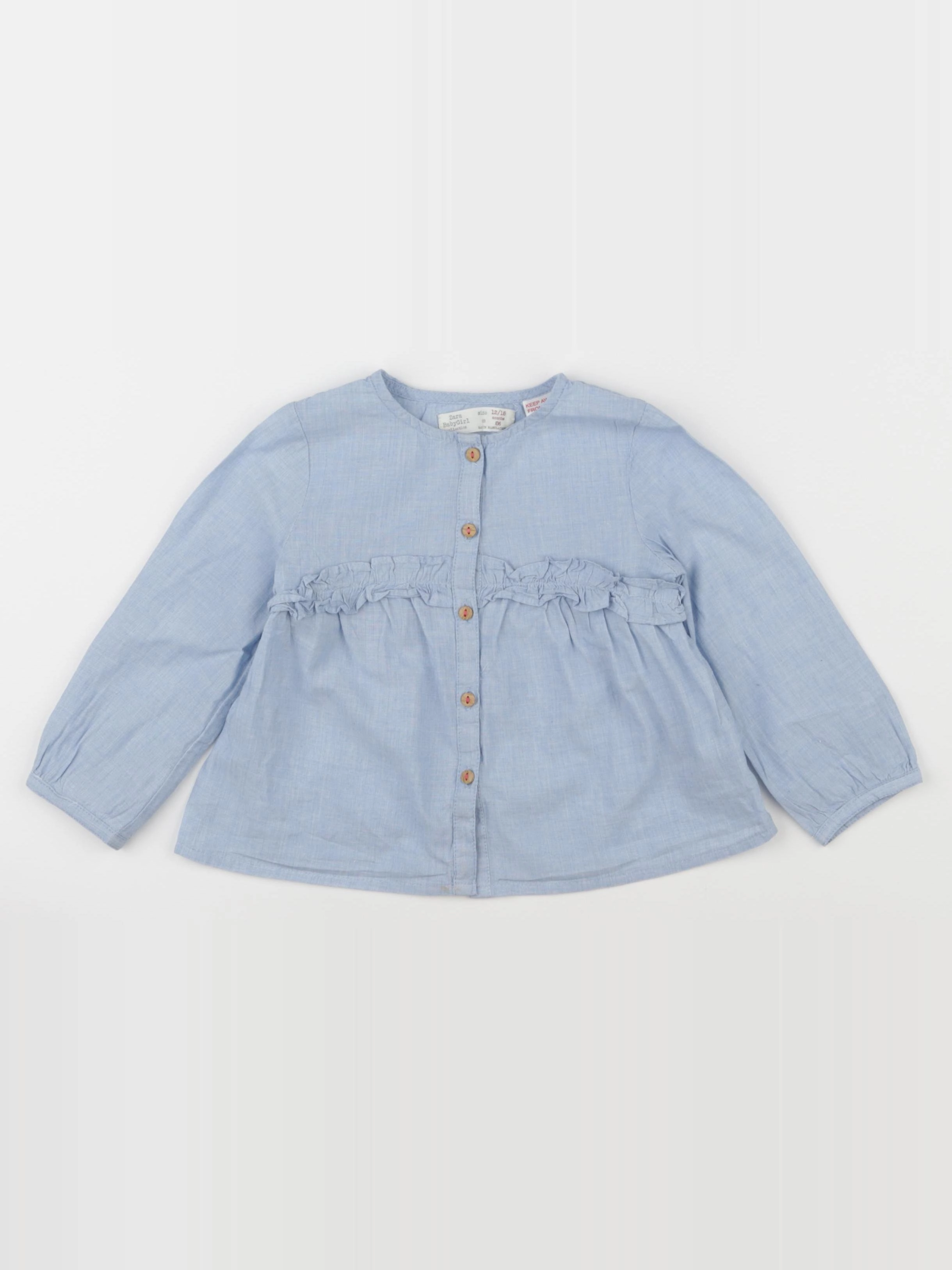 Zara - blouse bleu - 12/18 mois