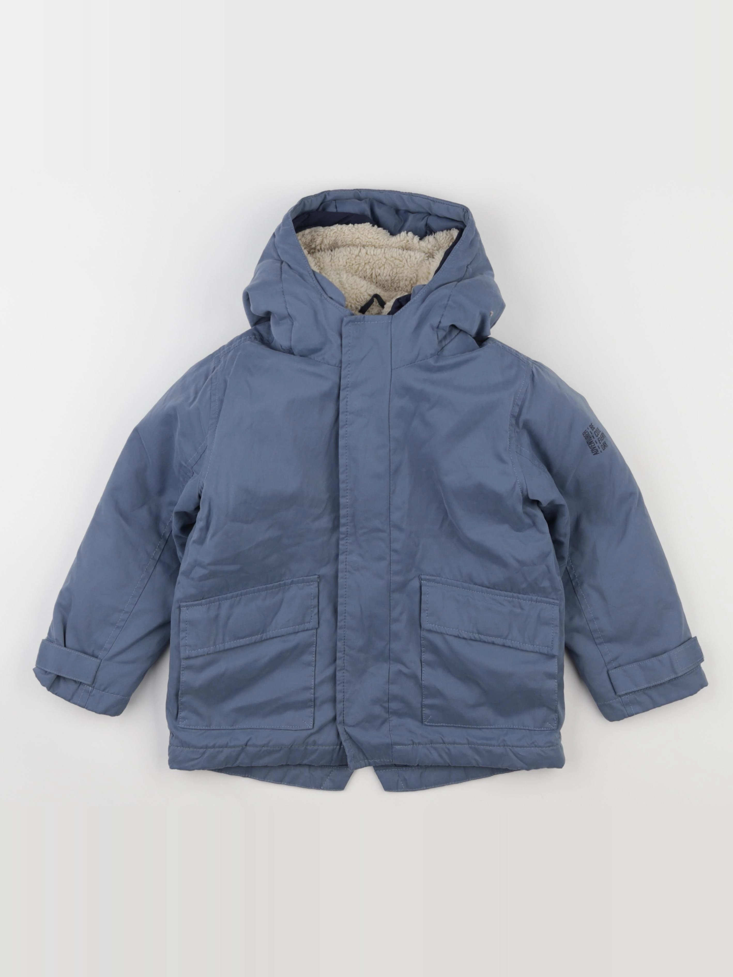 Vertbaudet - manteau doublure amovible bleu - 4 ans