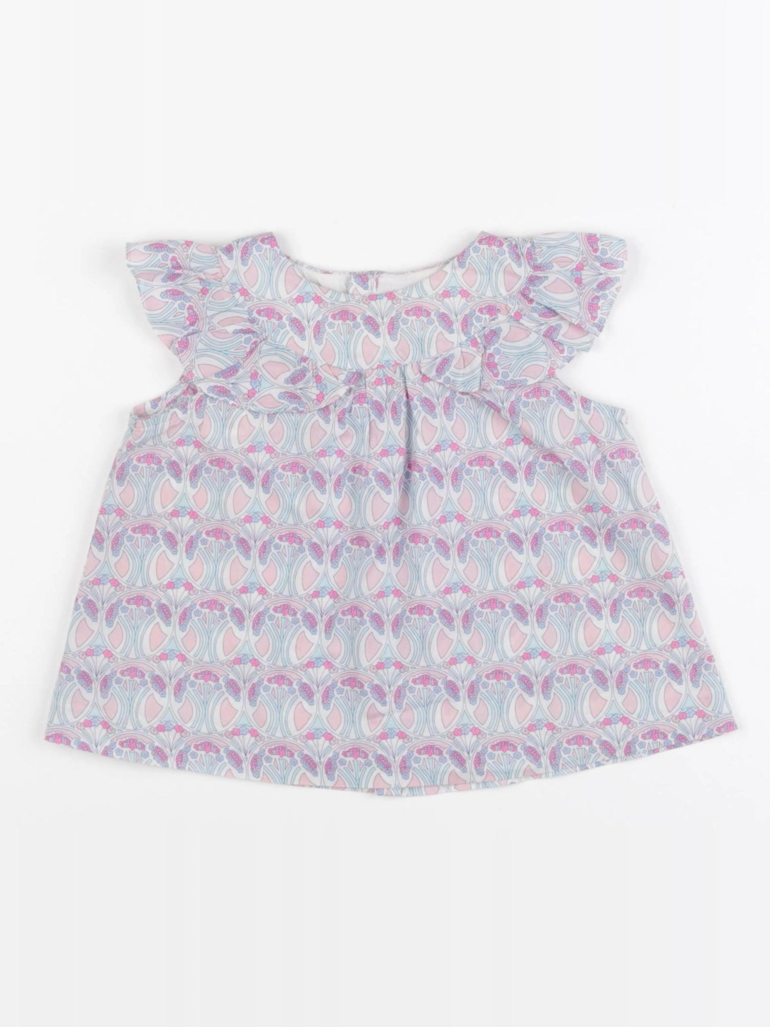 Jacadi - blouse rose, bleu - 12 mois