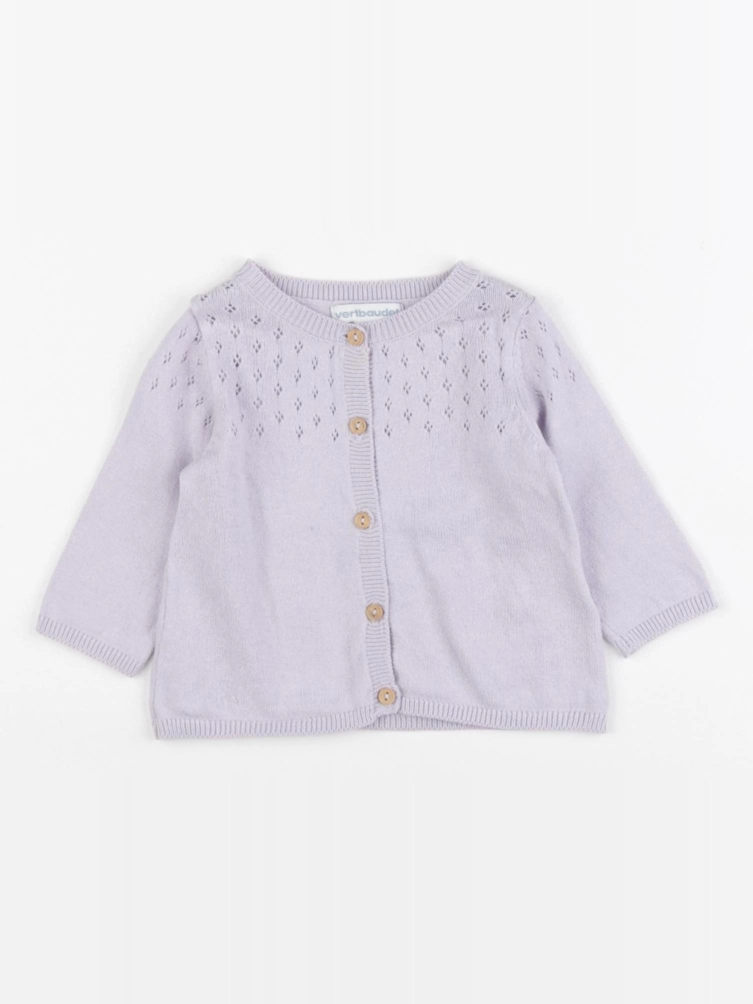 Vertbaudet - gilet violet - 3 mois