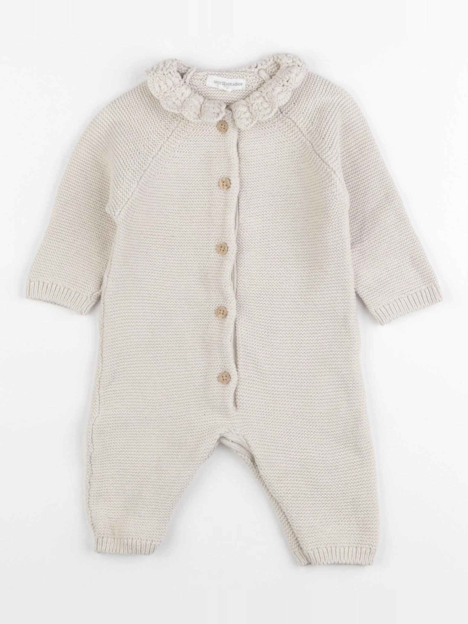 Vertbaudet - combinaison beige - 3 mois