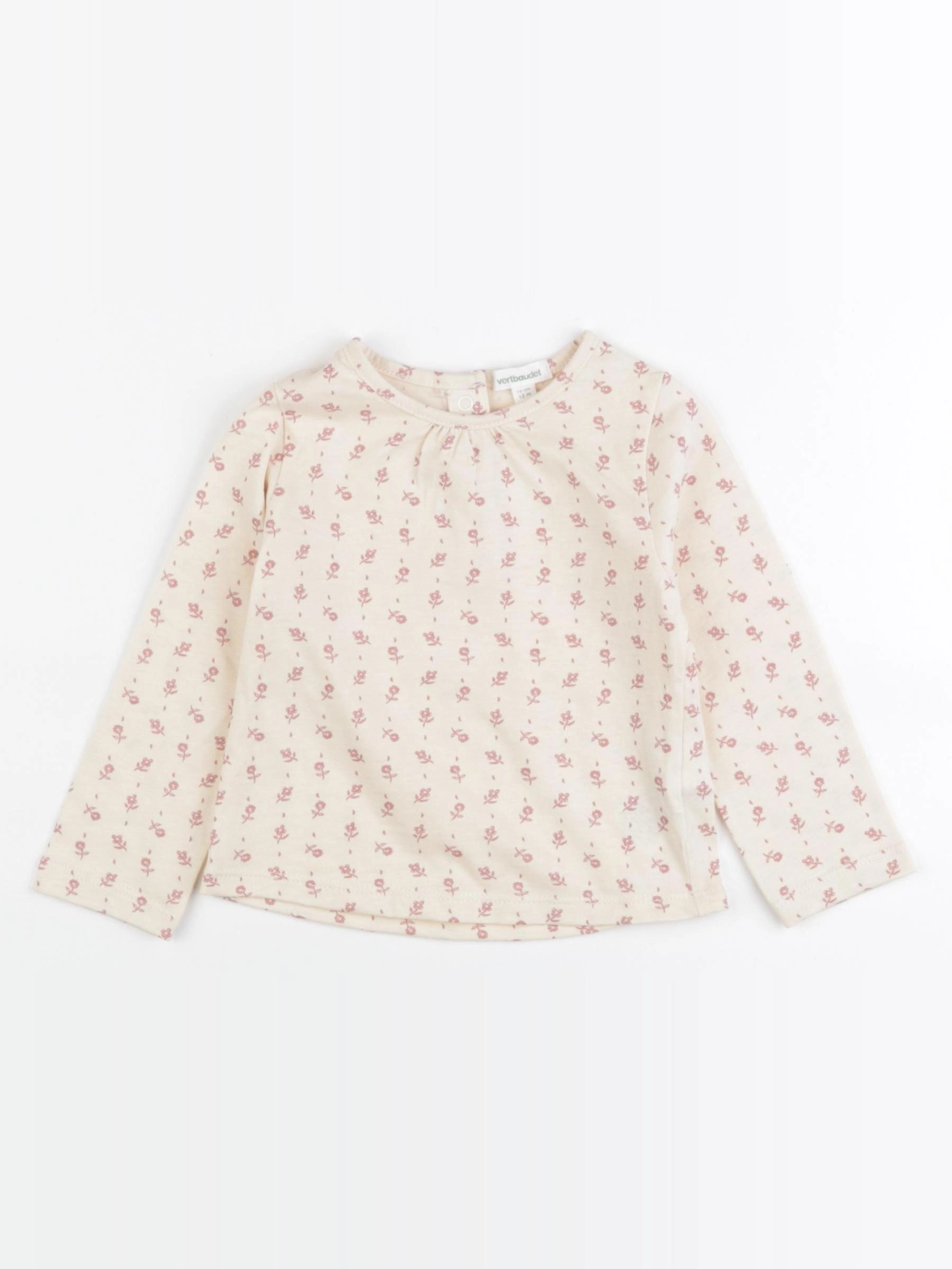 Vertbaudet - tee-shirt beige - 12 mois