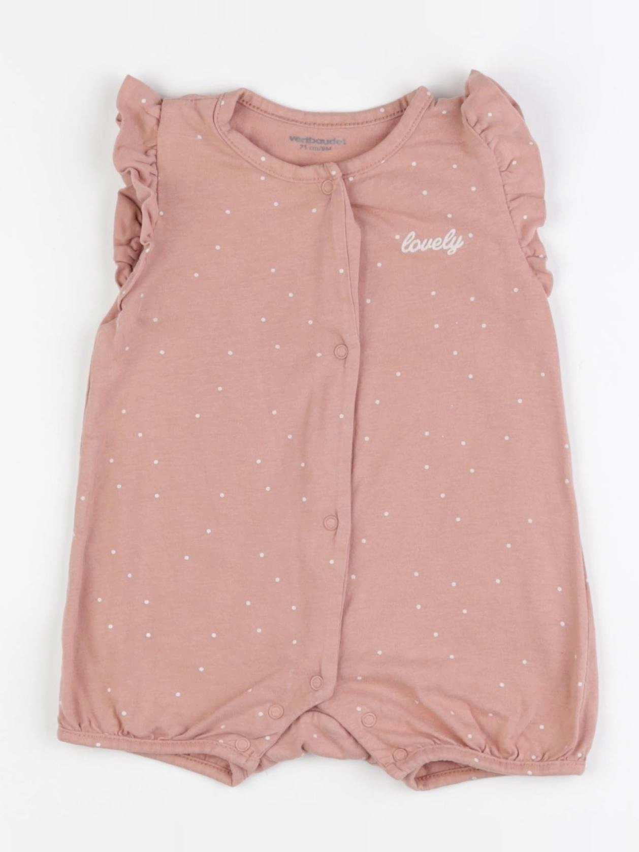 Vertbaudet - combinaison rose - 9 mois