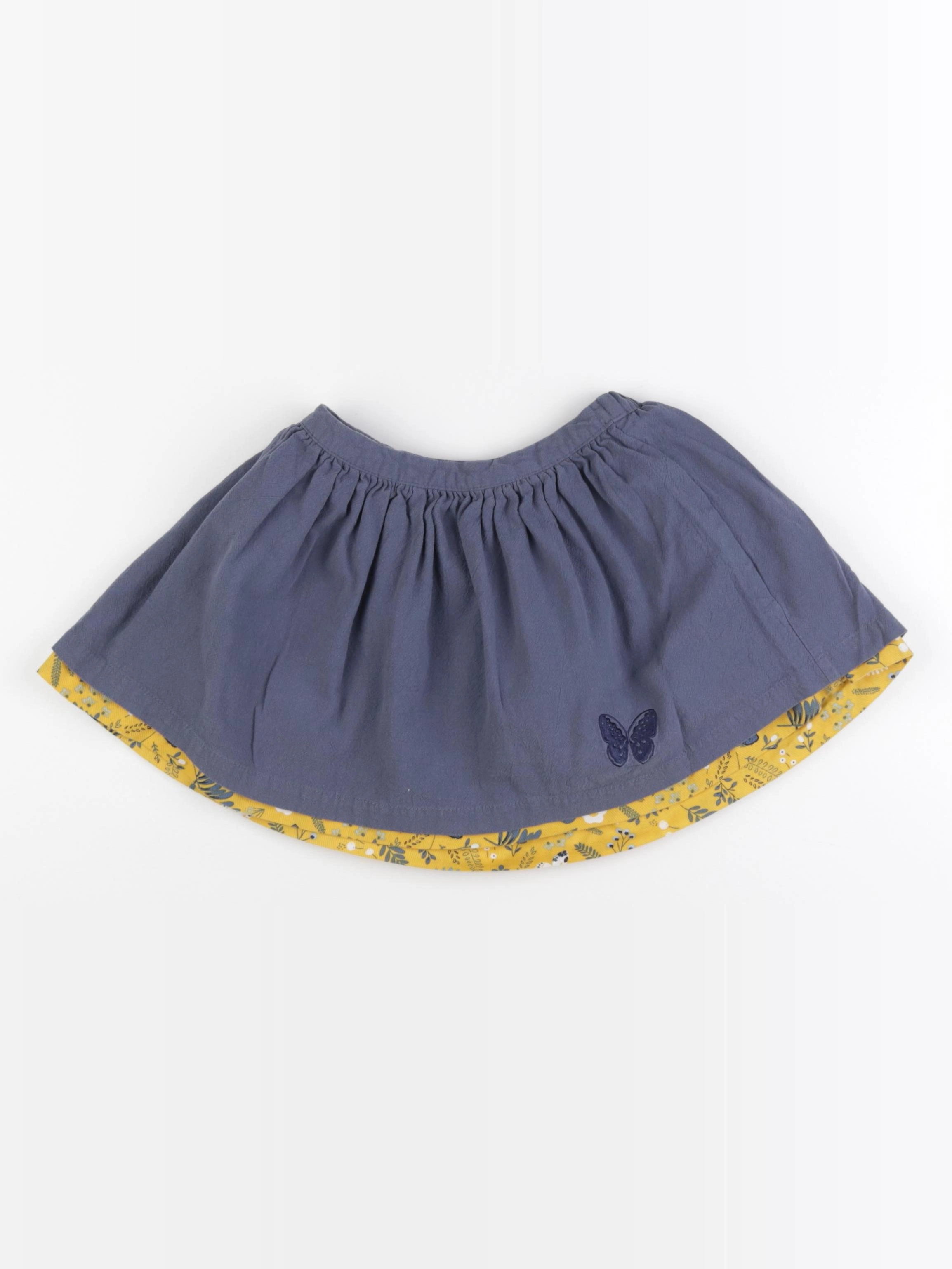 Vertbaudet - jupe réversible bleu, jaune - 5 ans