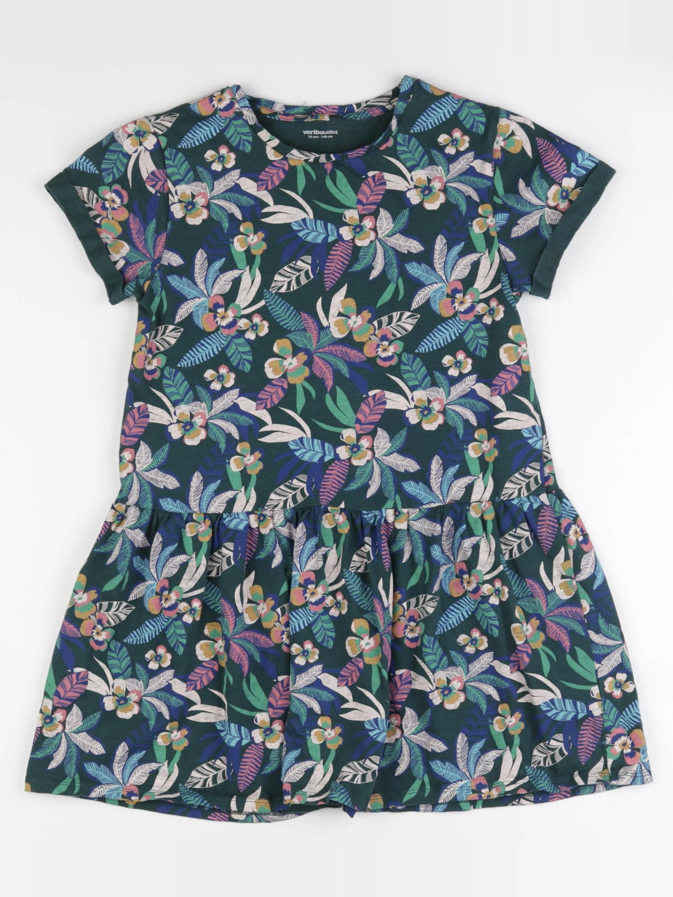 Vertbaudet - robe vert - 10 ans