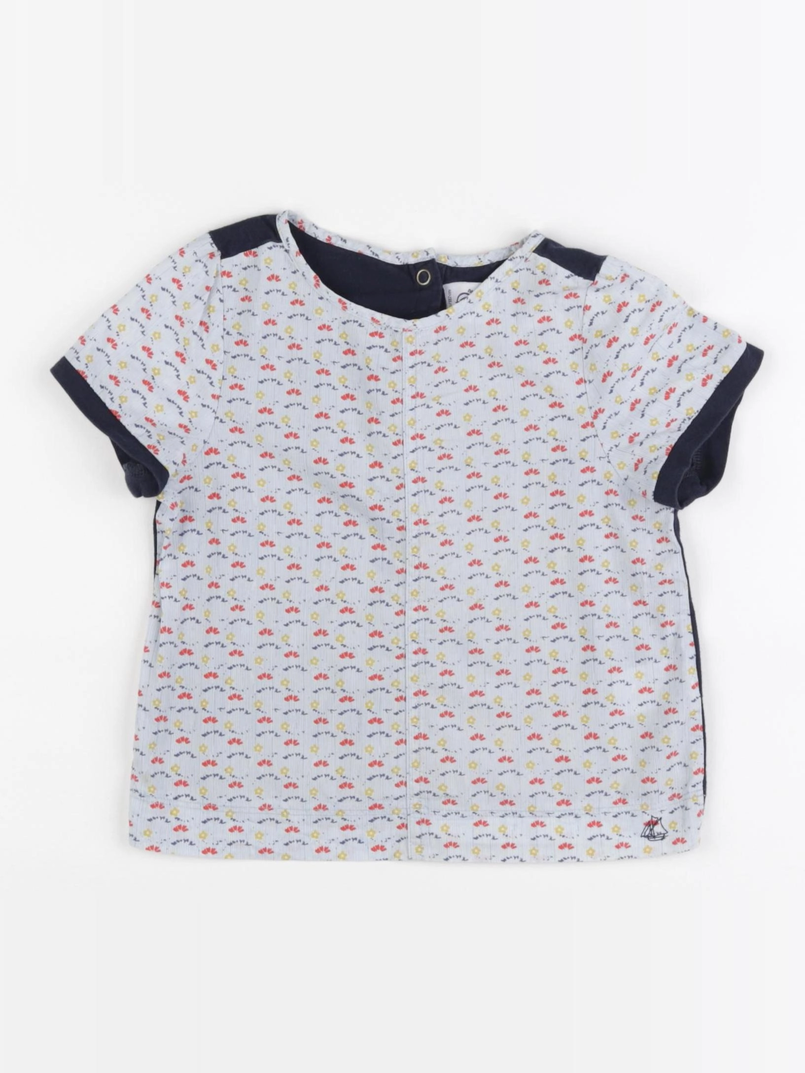 Petit Bateau - tee-shirt bleu - 4 ans