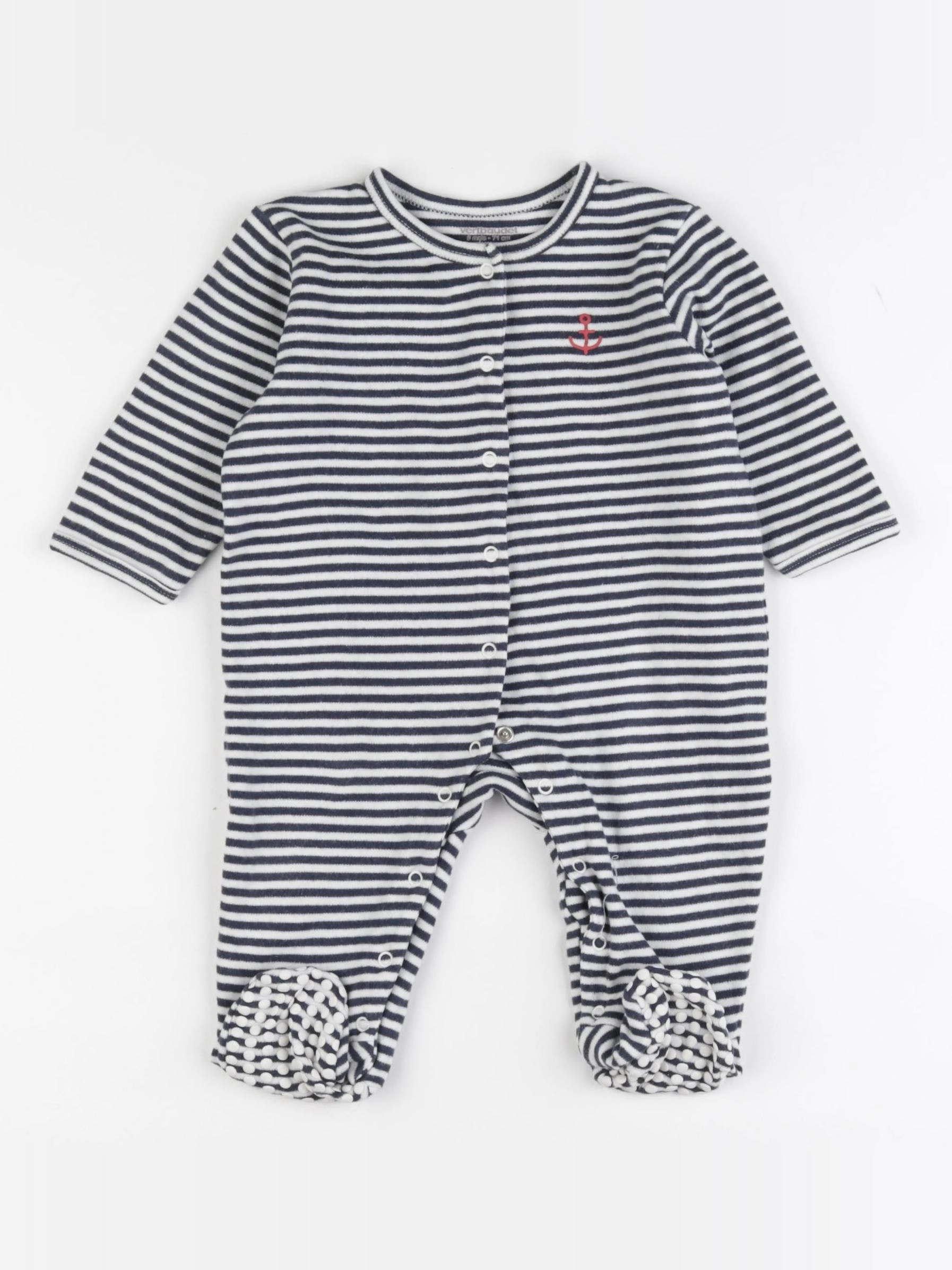 Vertbaudet - pyjama coton bleu - 9 mois