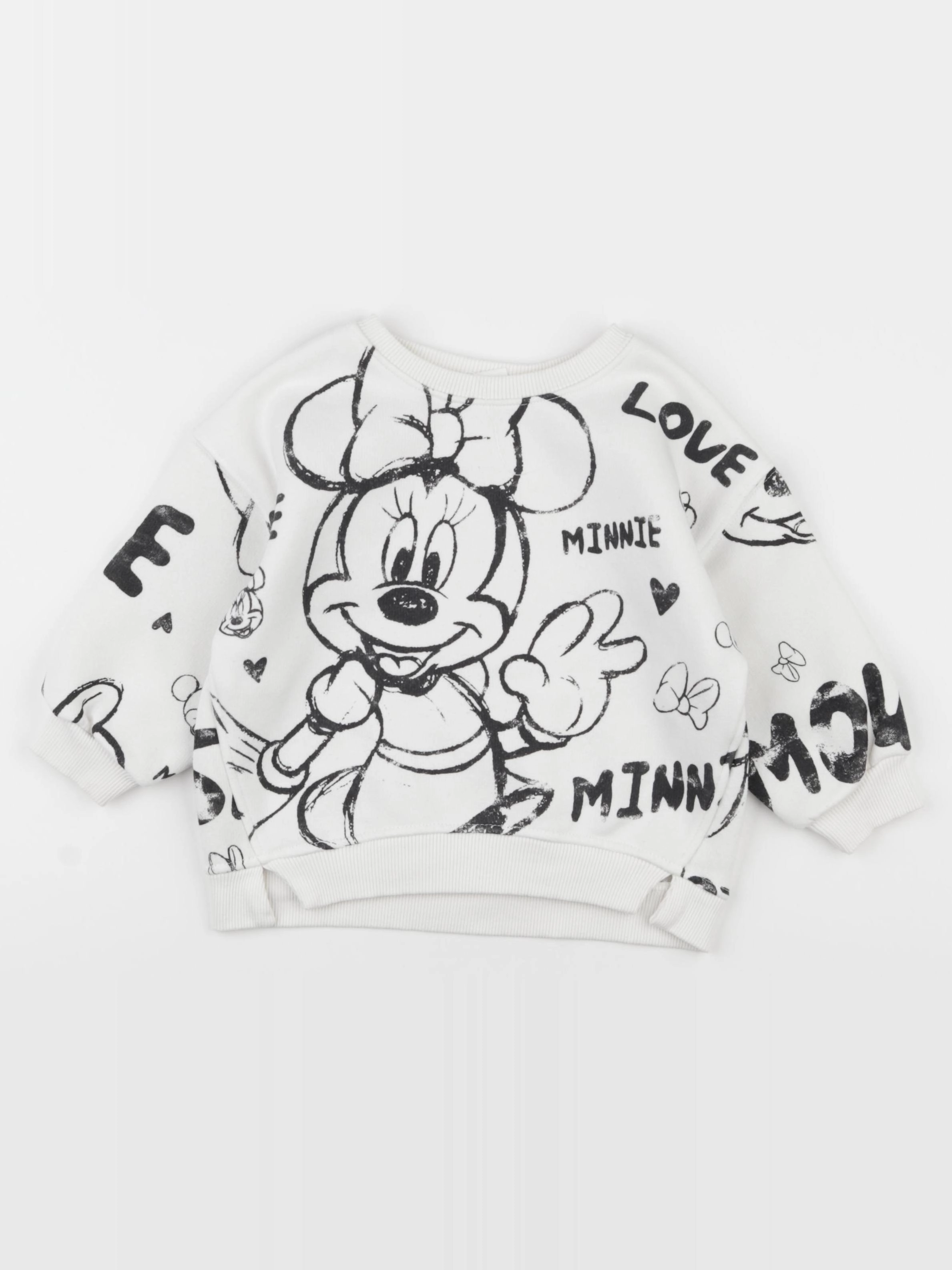Zara - sweat imprimé au dos blanc, noir - 18/24 mois