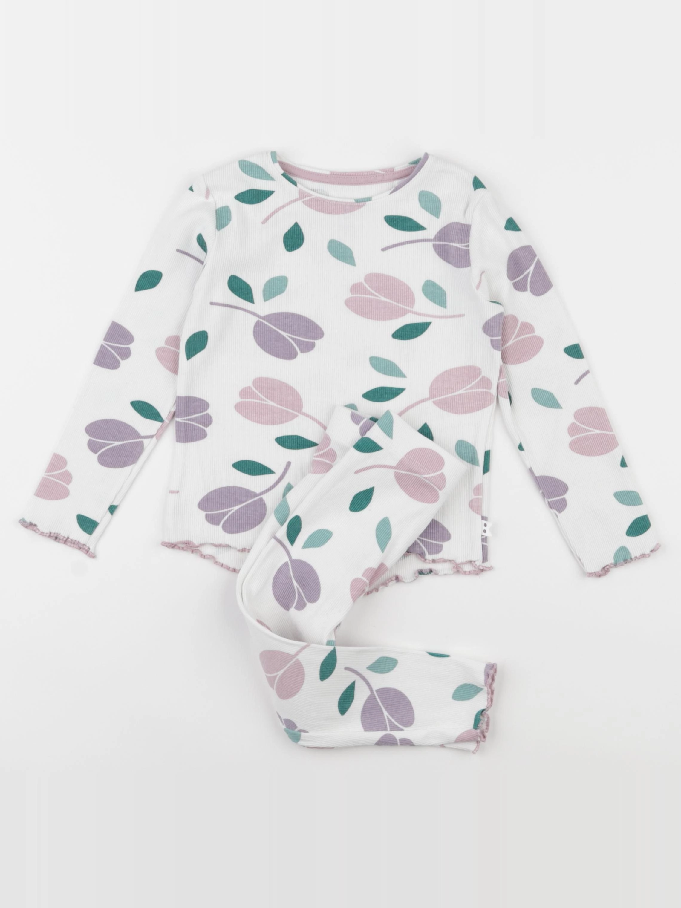 Okaidi - pyjama coton blanc, rose - 2 ans