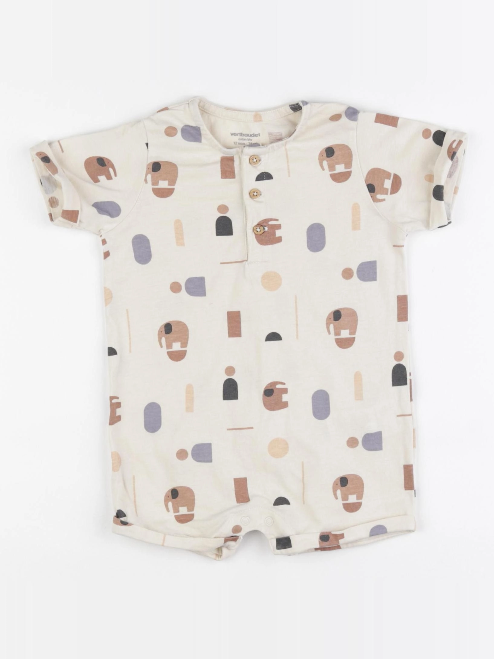 Vertbaudet - combinaison multicolore - 12 mois