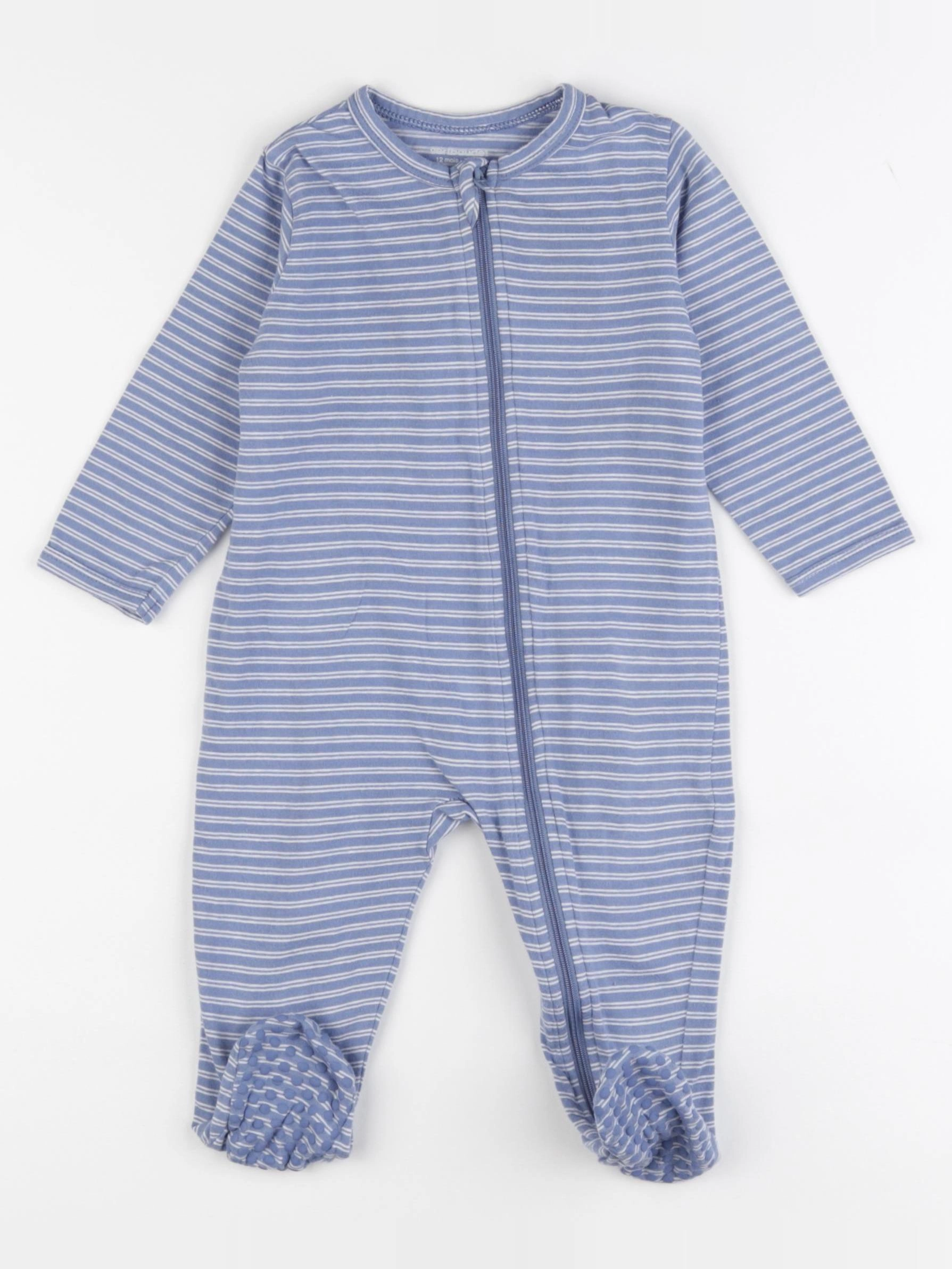 Vertbaudet - pyjama coton bleu - 12 mois
