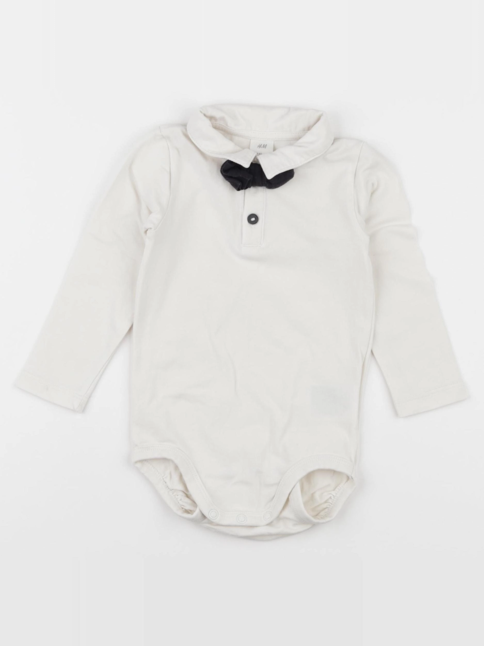 H&M - body à col beige - 9/12 mois