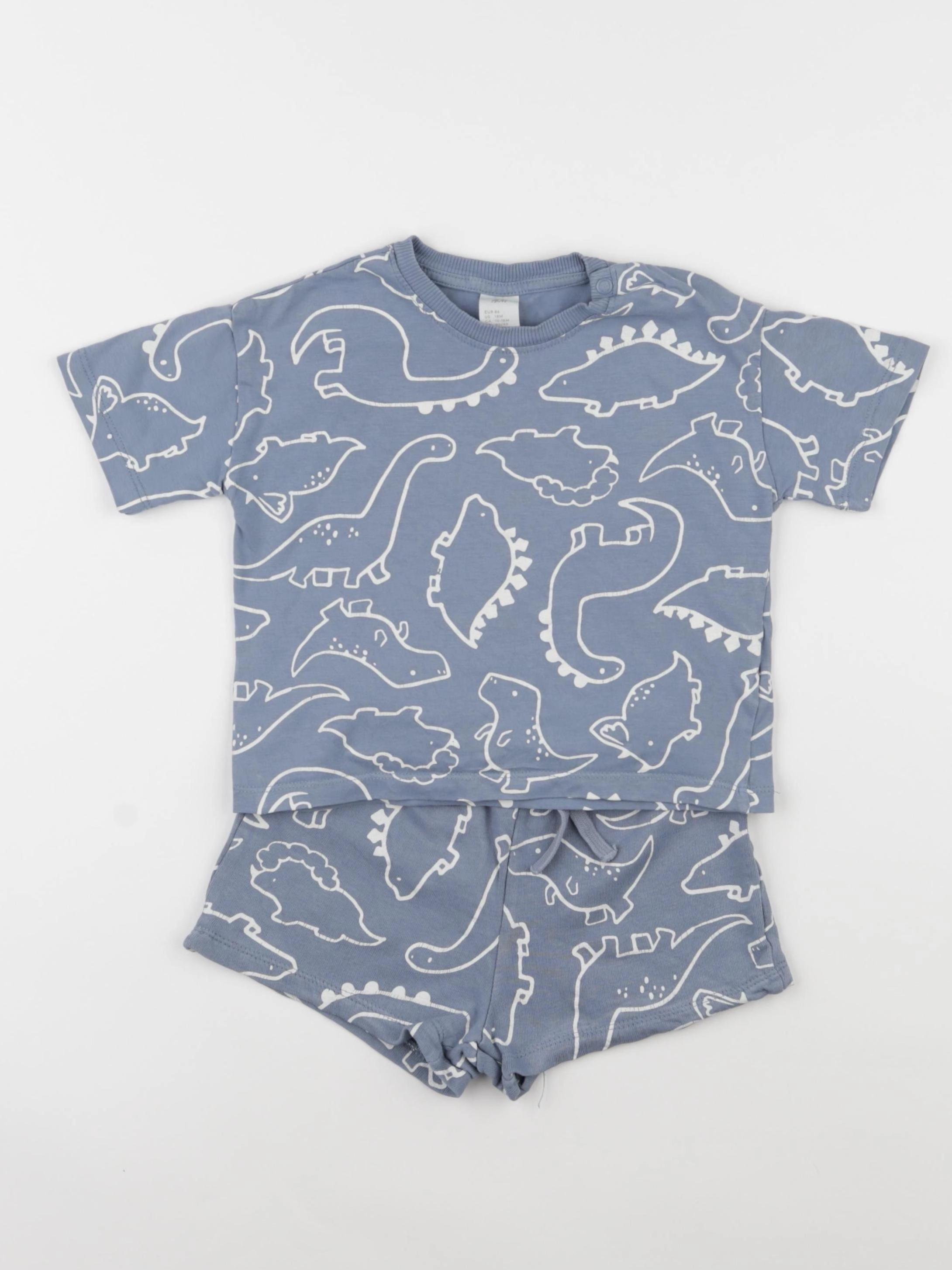 H&M - pyjama coton bleu - 12/18 mois