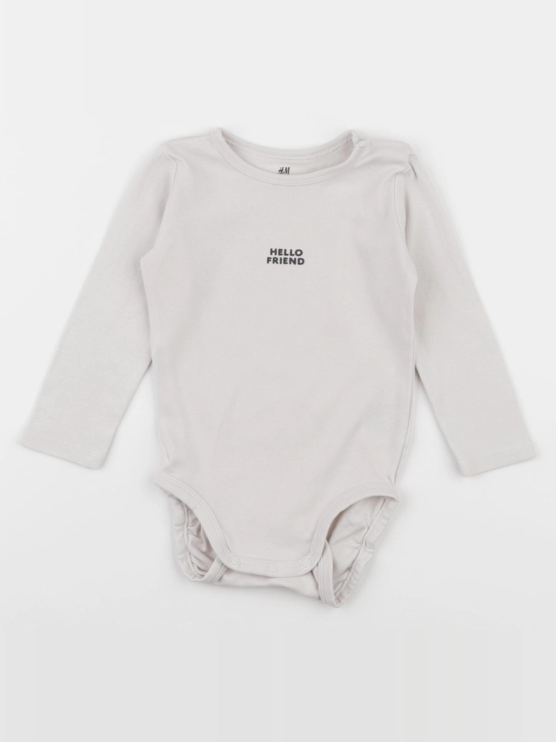 H&M - body beige - 9/12 mois