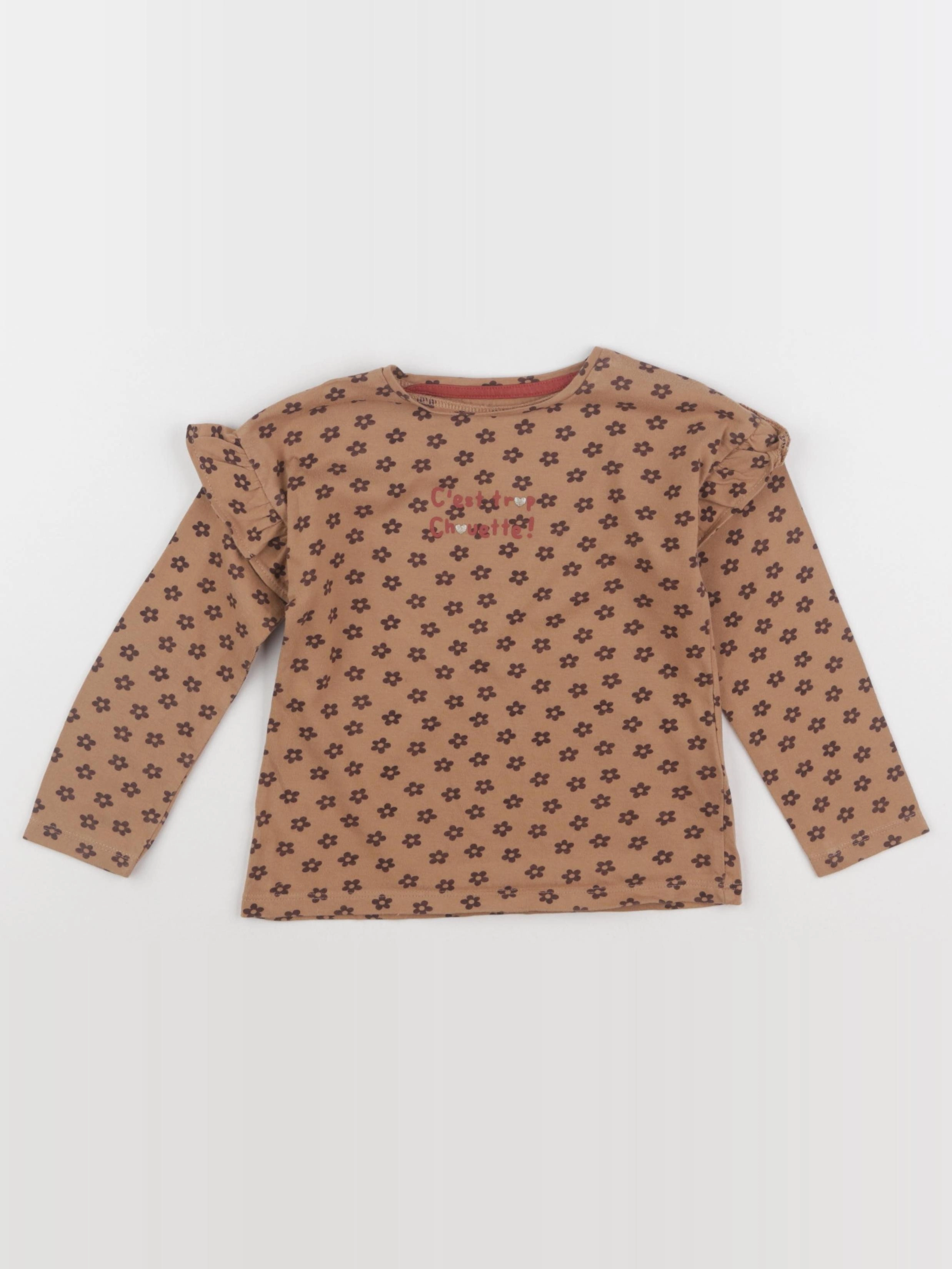 Vertbaudet - tee-shirt marron - 4 ans