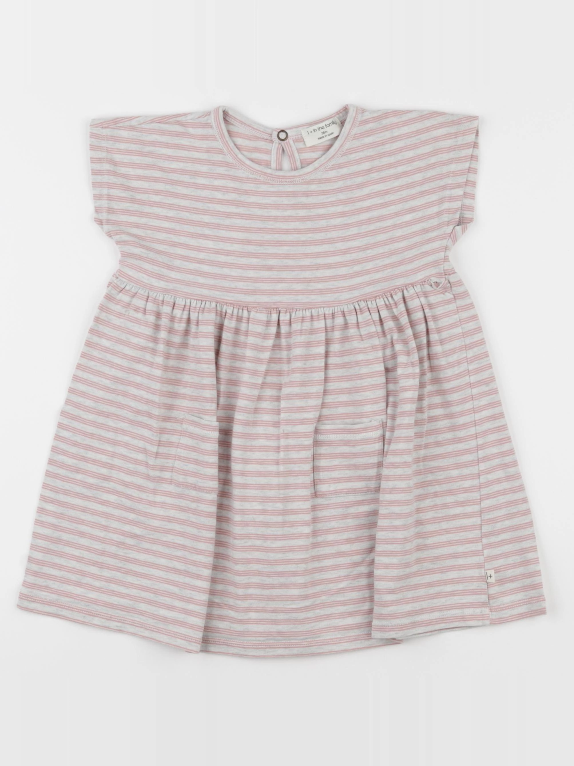 1+ In the family - robe gris, rose - 36 mois