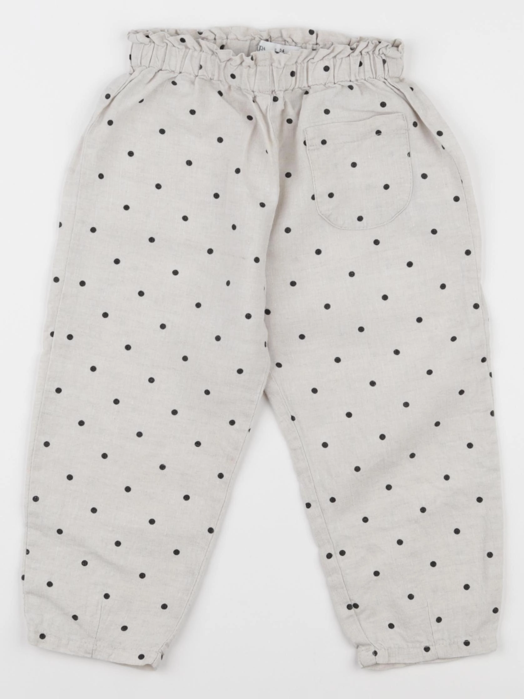 Zara - pantalon beige, noir - 3/4 ans