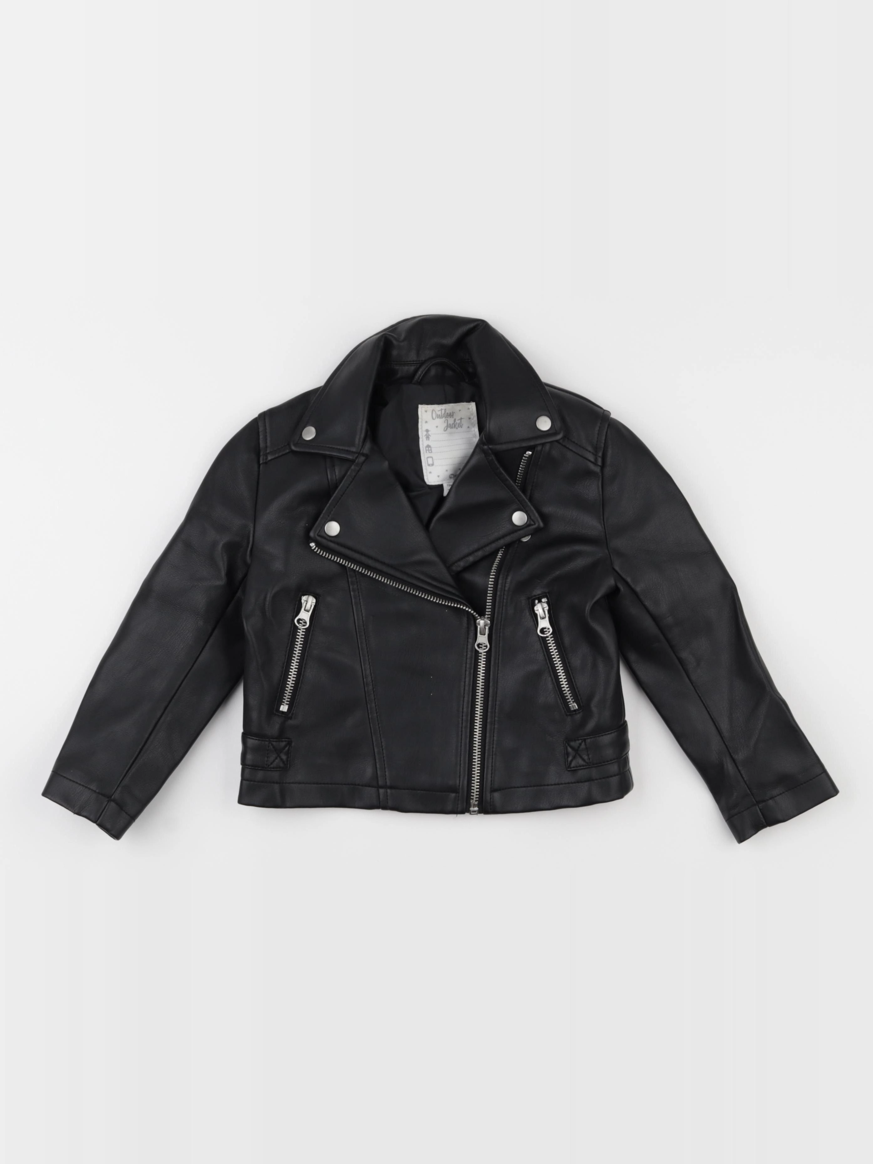 Vertbaudet - veste simili cuir noir - 4 ans