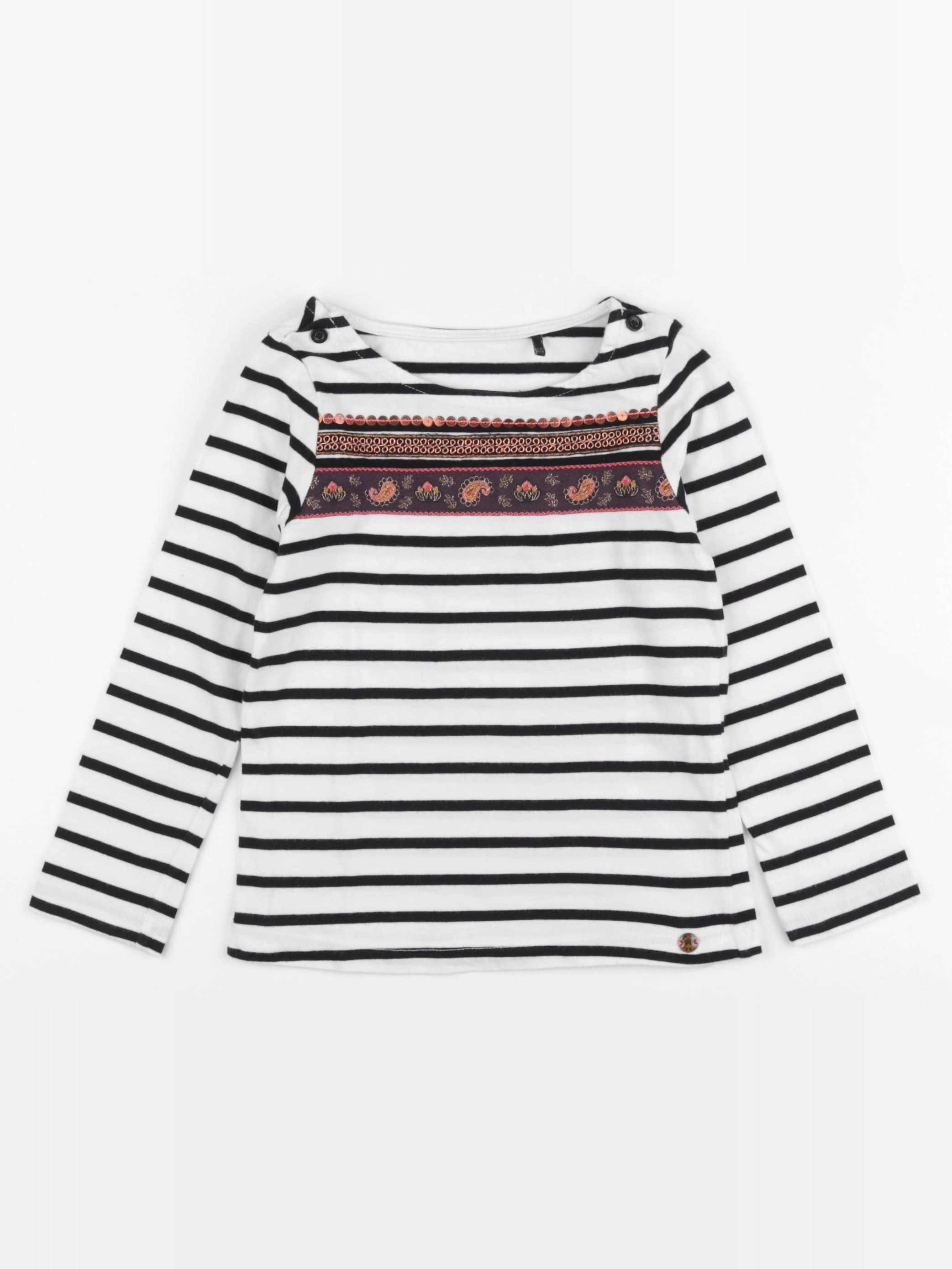 IKKS - tee-shirt blanc, noir - 5 ans