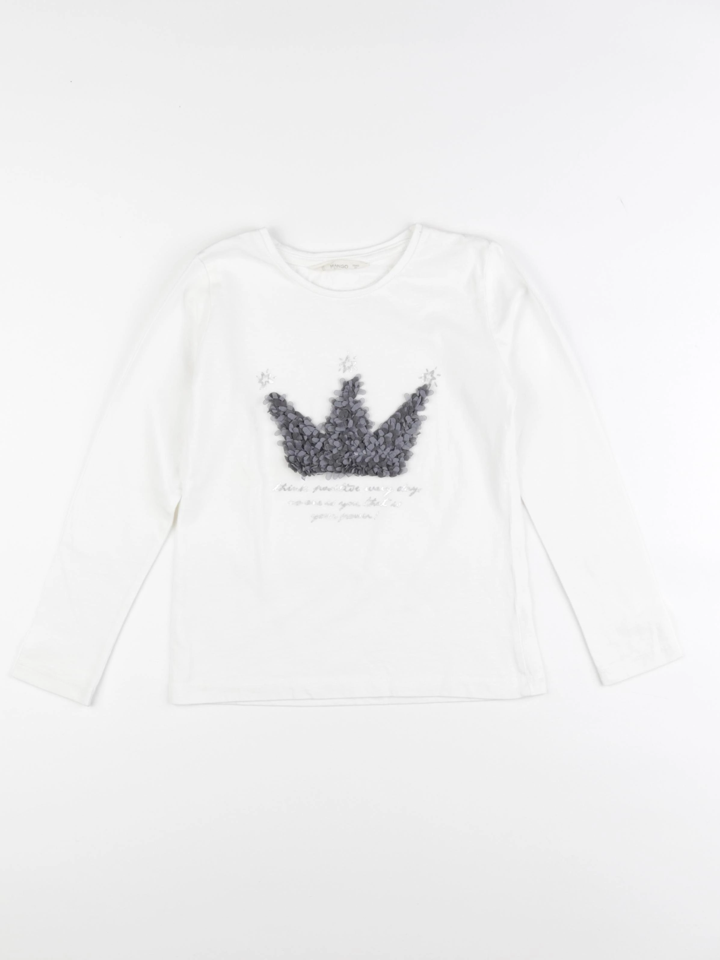 Mango - tee-shirt blanc - 6/7 ans