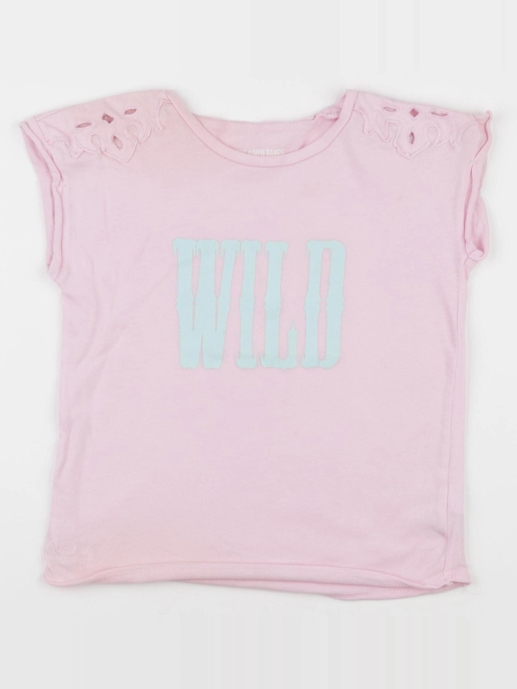 Zadig & Voltaire - tee-shirt rose - 6 ans