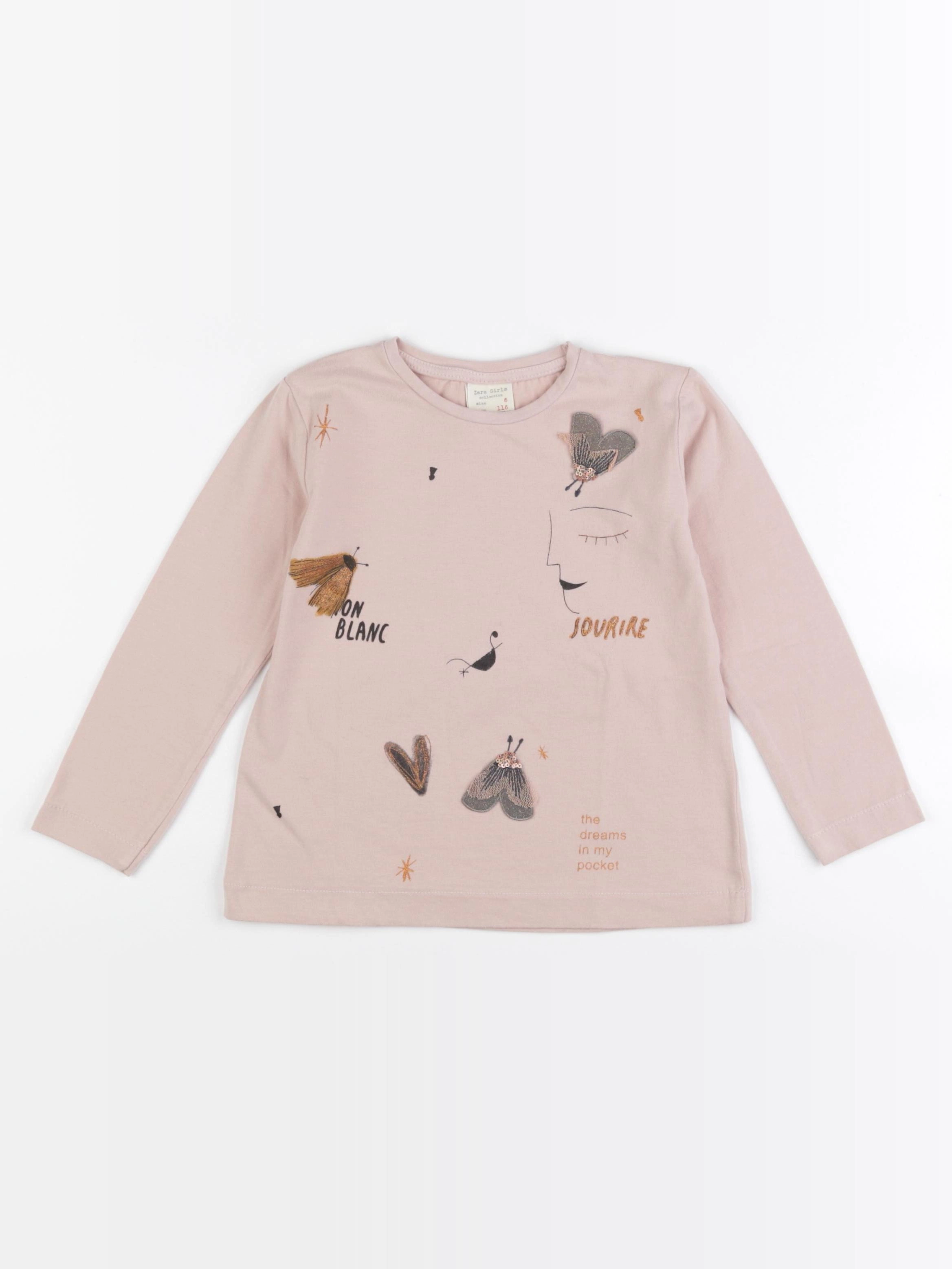 Zara - tee-shirt rose - 6 ans