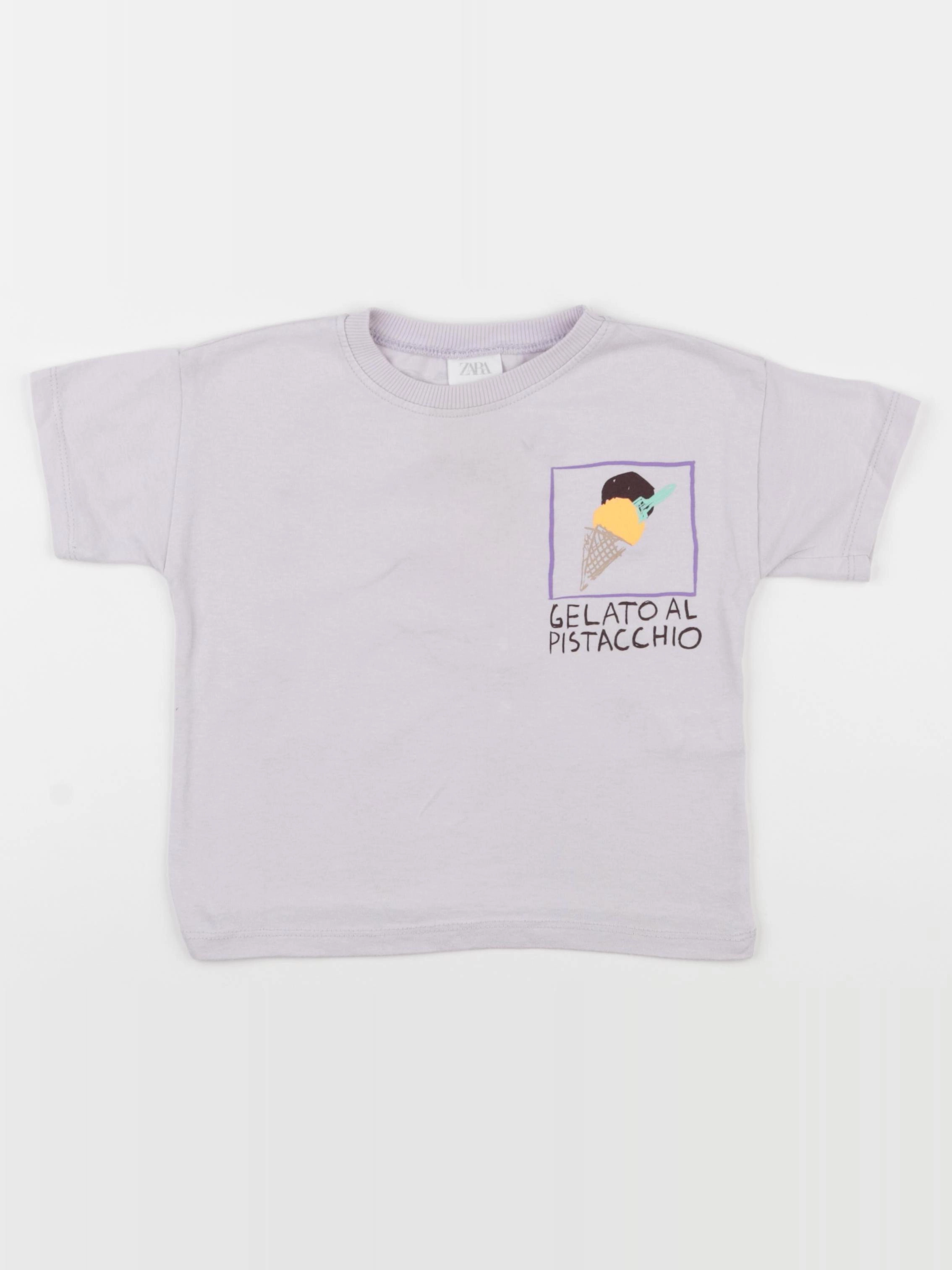 Zara - tee-shirt imprimé au dos violet - 3 ans