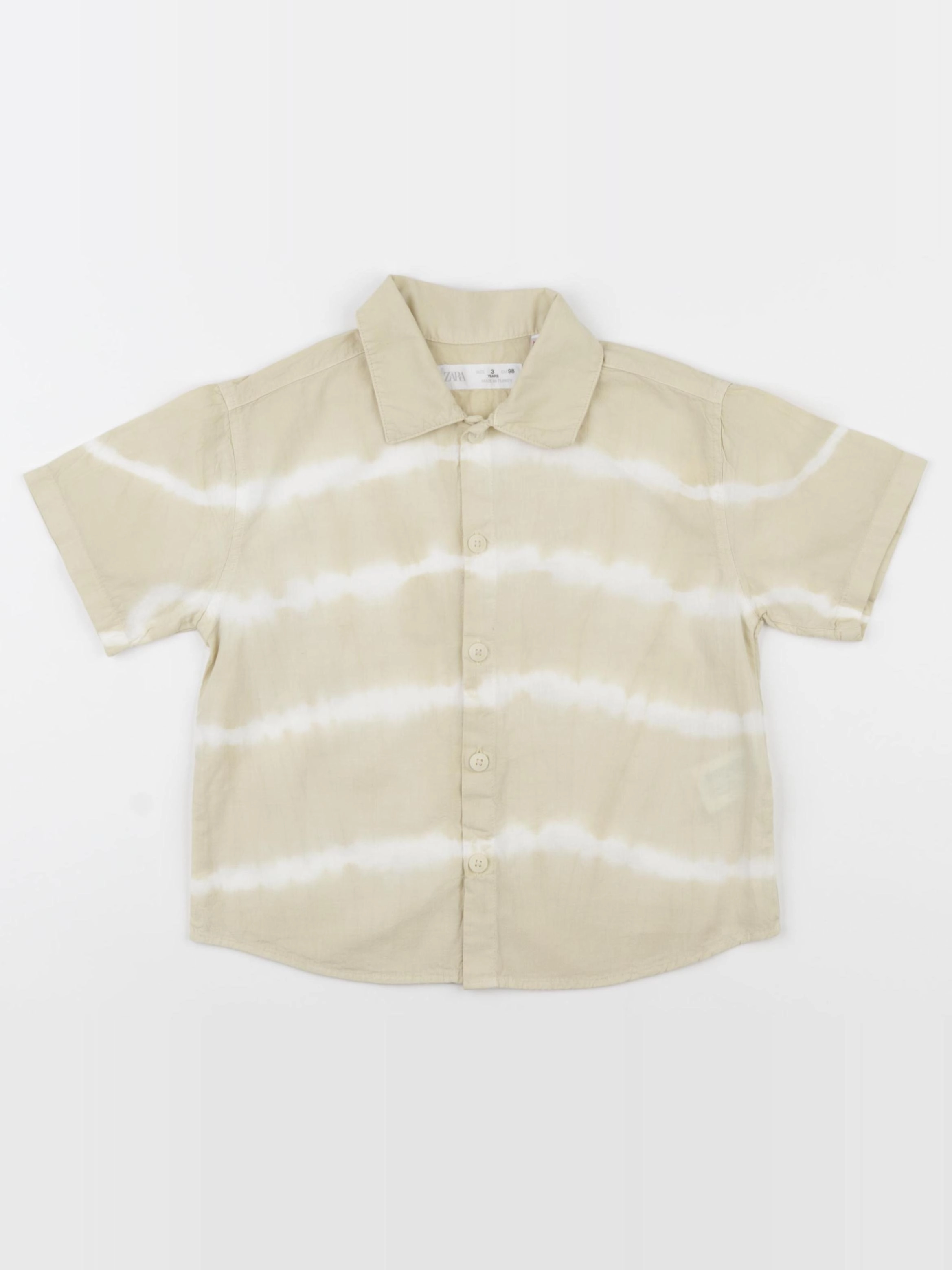 Zara - chemise beige, blanc - 3 ans