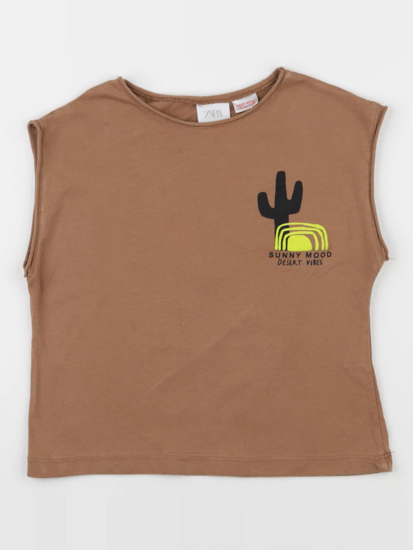 Zara - débardeur imprimé au dos marron - 3 ans