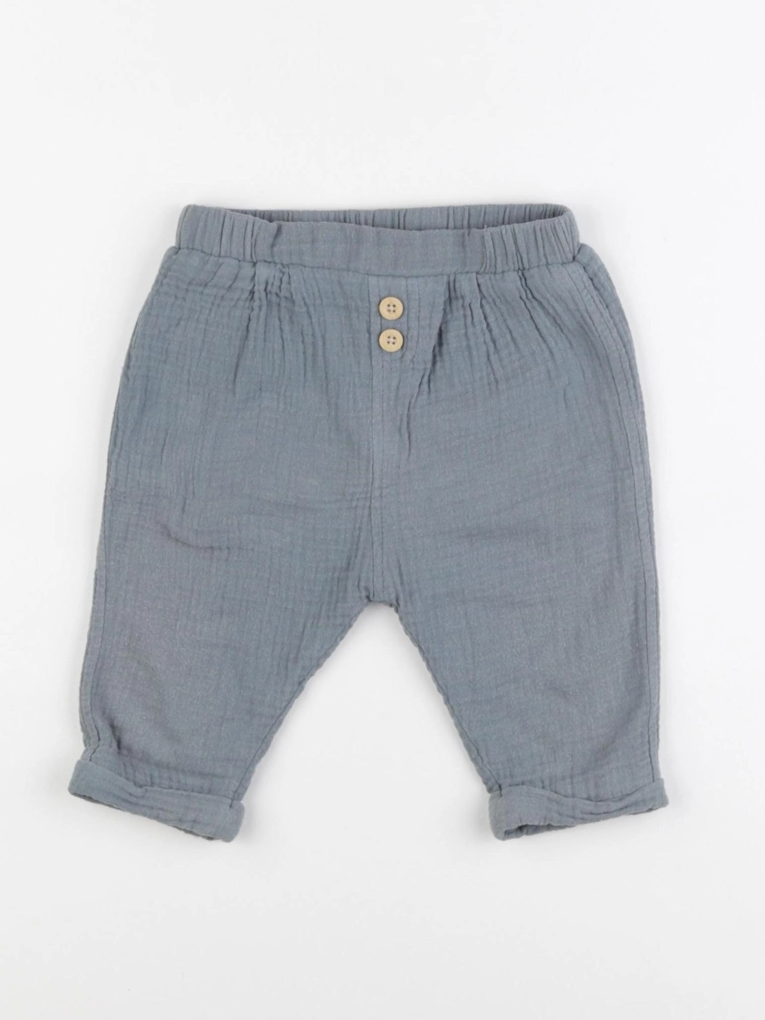 Vertbaudet - pantalon bleu - 9 mois