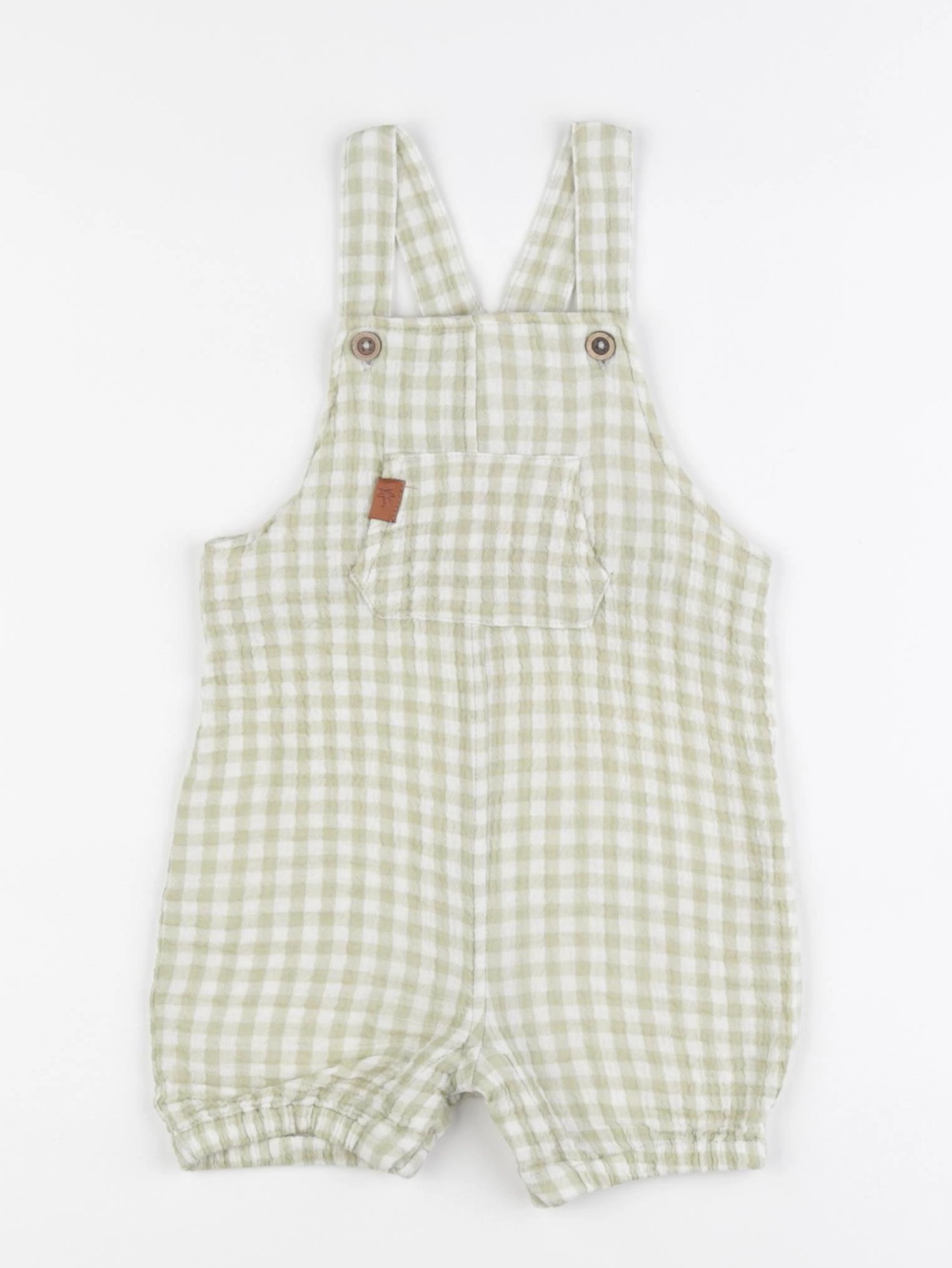 Vertbaudet - salopette blanc, vert - 12 mois