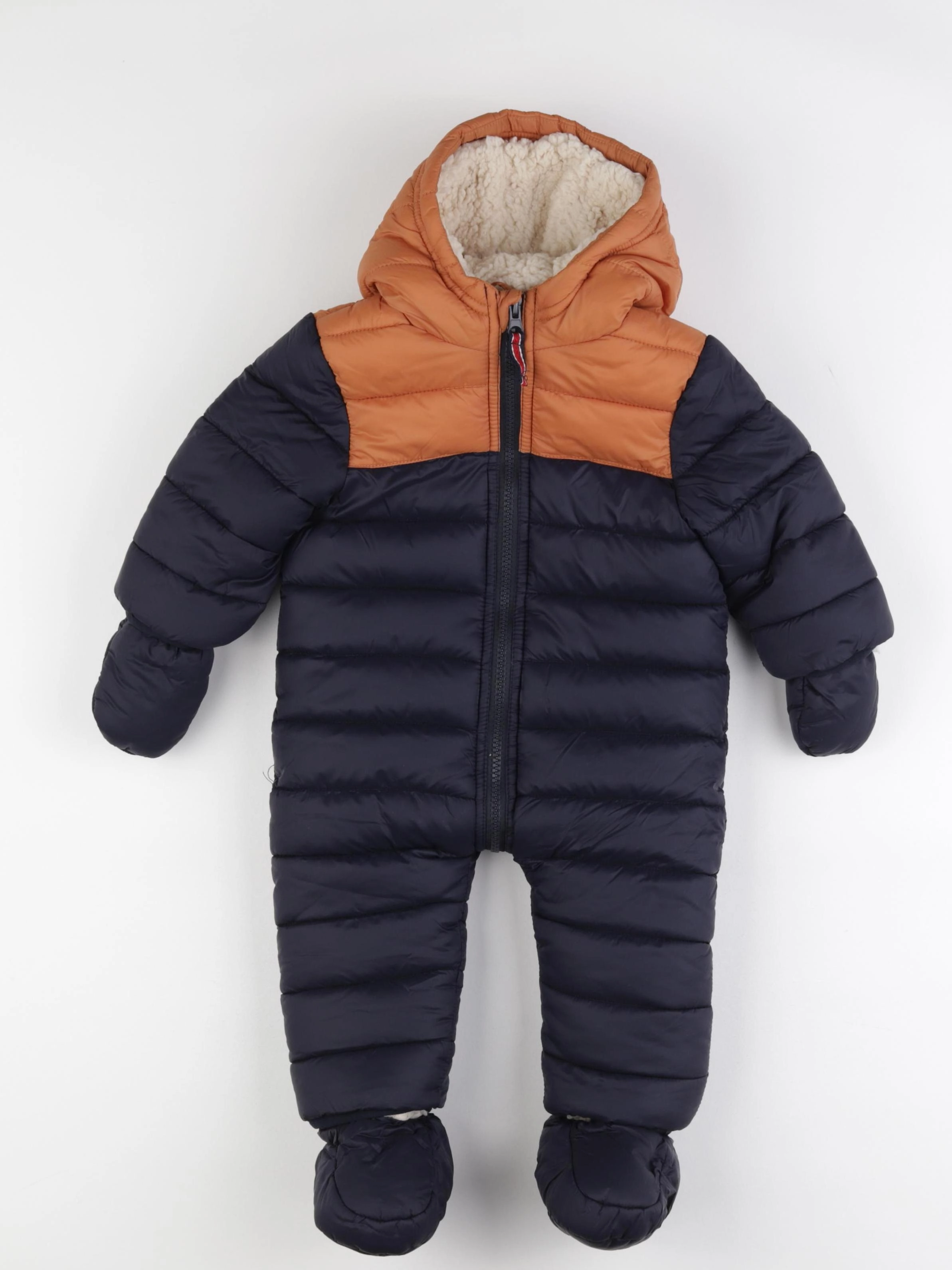 Vertbaudet - combi-pilote bleu, marron - 6 mois