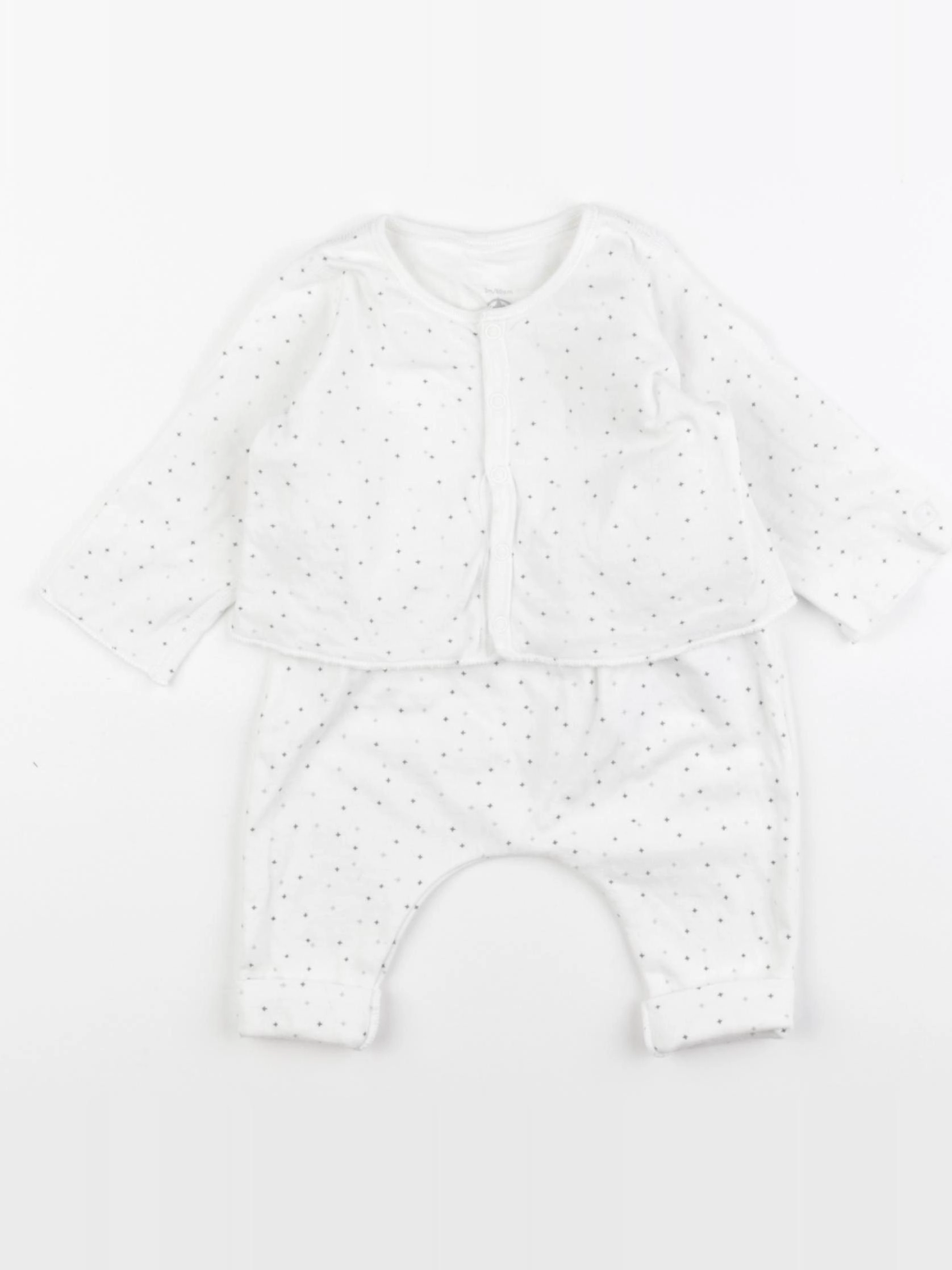 Petit Bateau - ensemble blanc - 3 mois