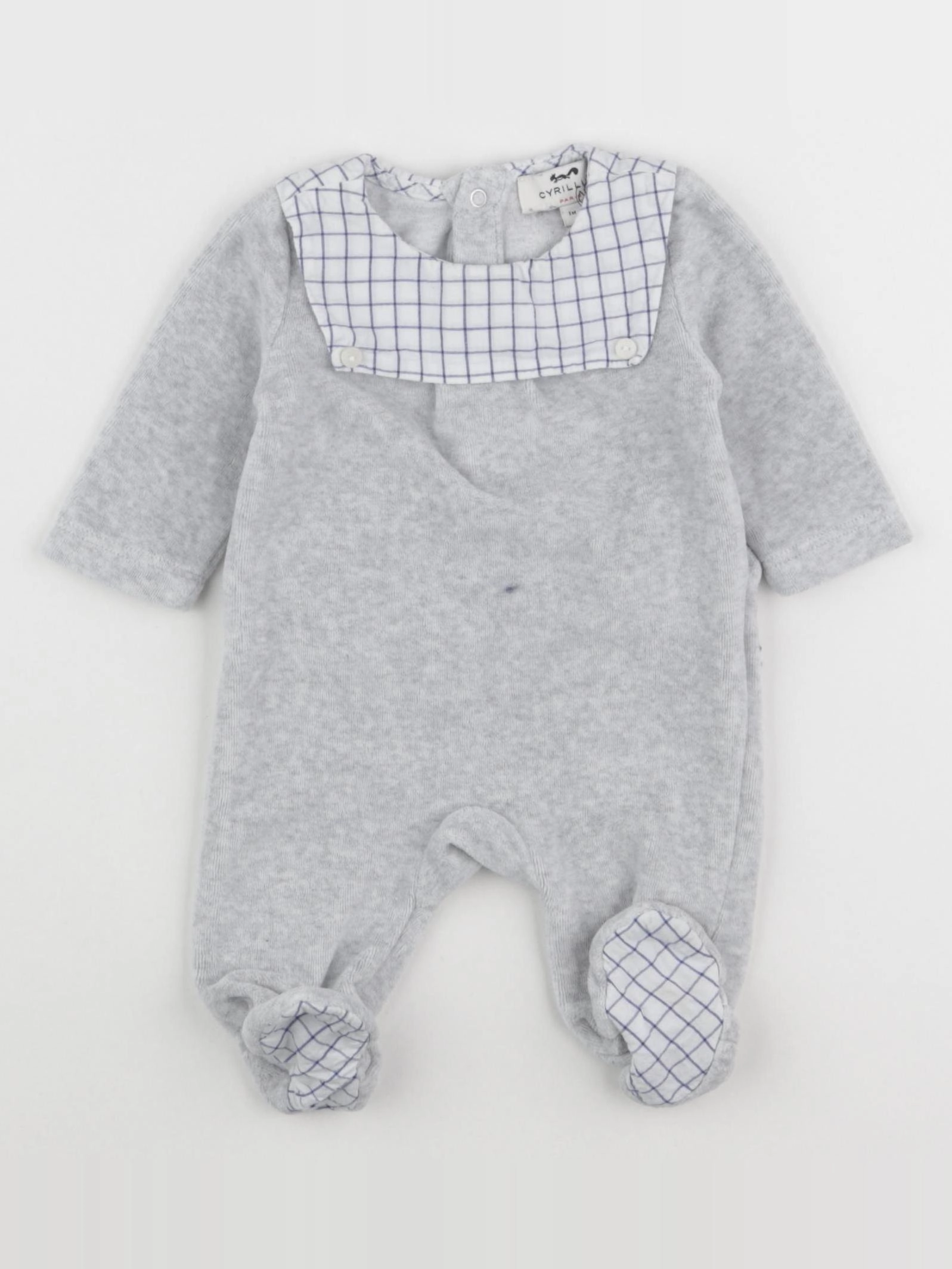 Cyrillus - pyjama velours gris - 1 mois