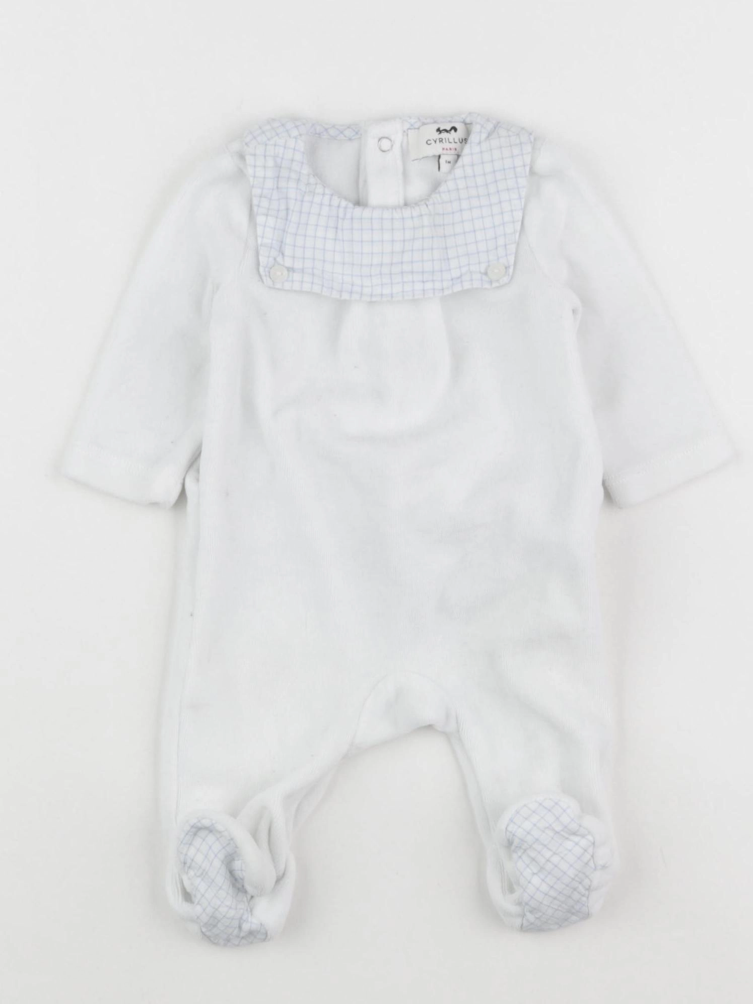 Cyrillus - pyjama velours blanc - 1 mois