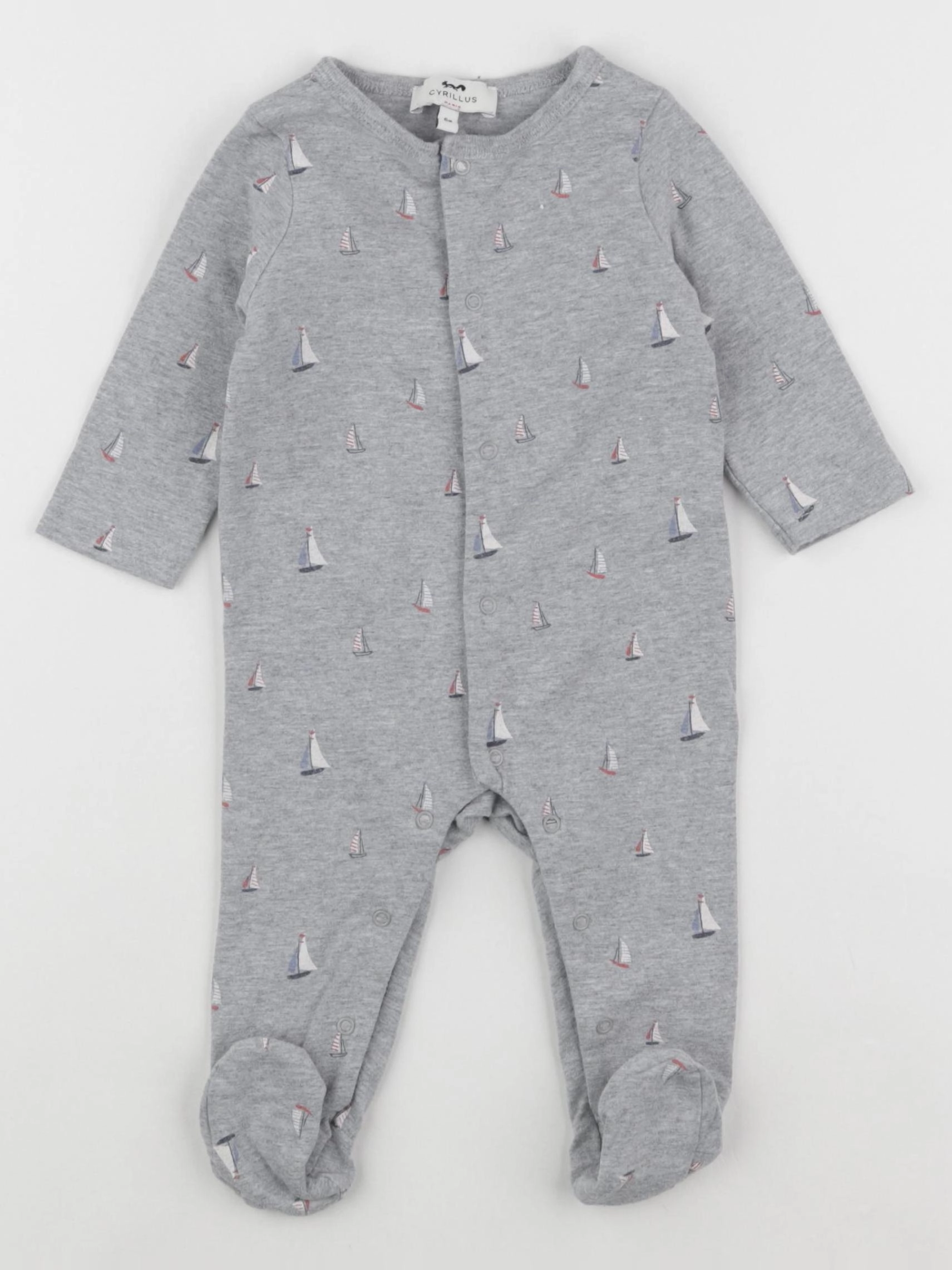 Cyrillus - pyjama coton gris - 6 mois