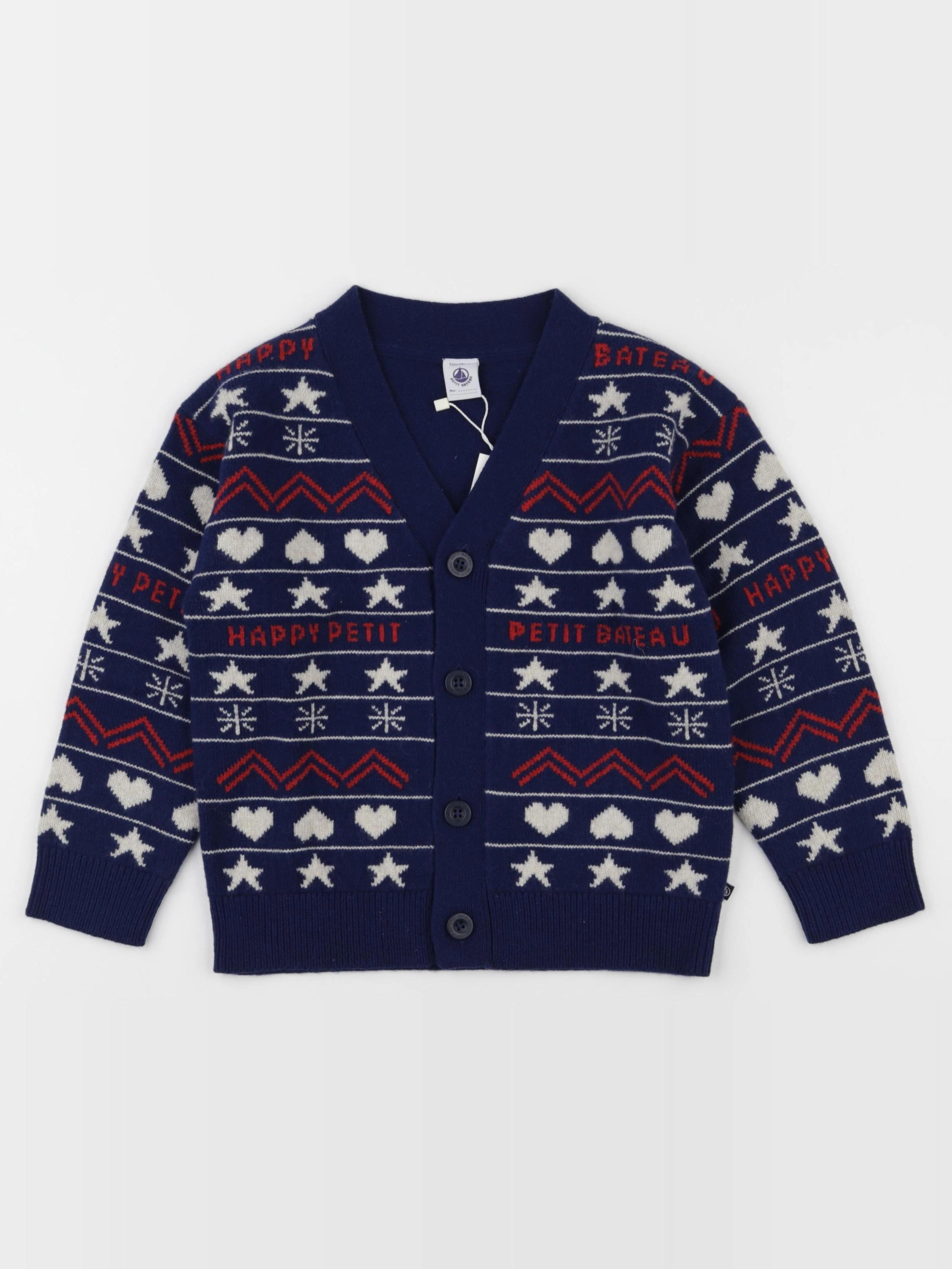 Petit Bateau - gilet bleu - 6 ans