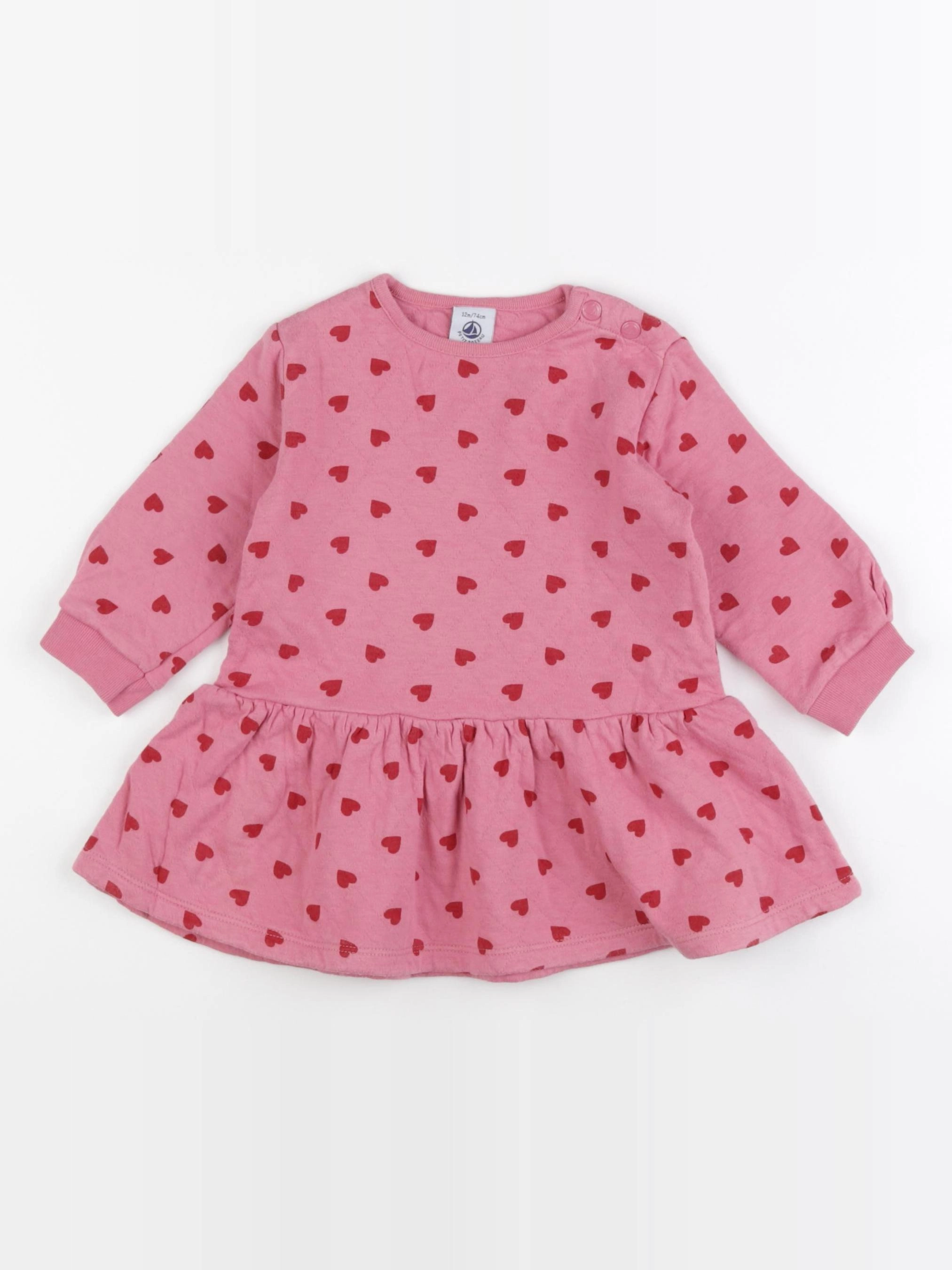 Petit Bateau - robe rose - 12 mois