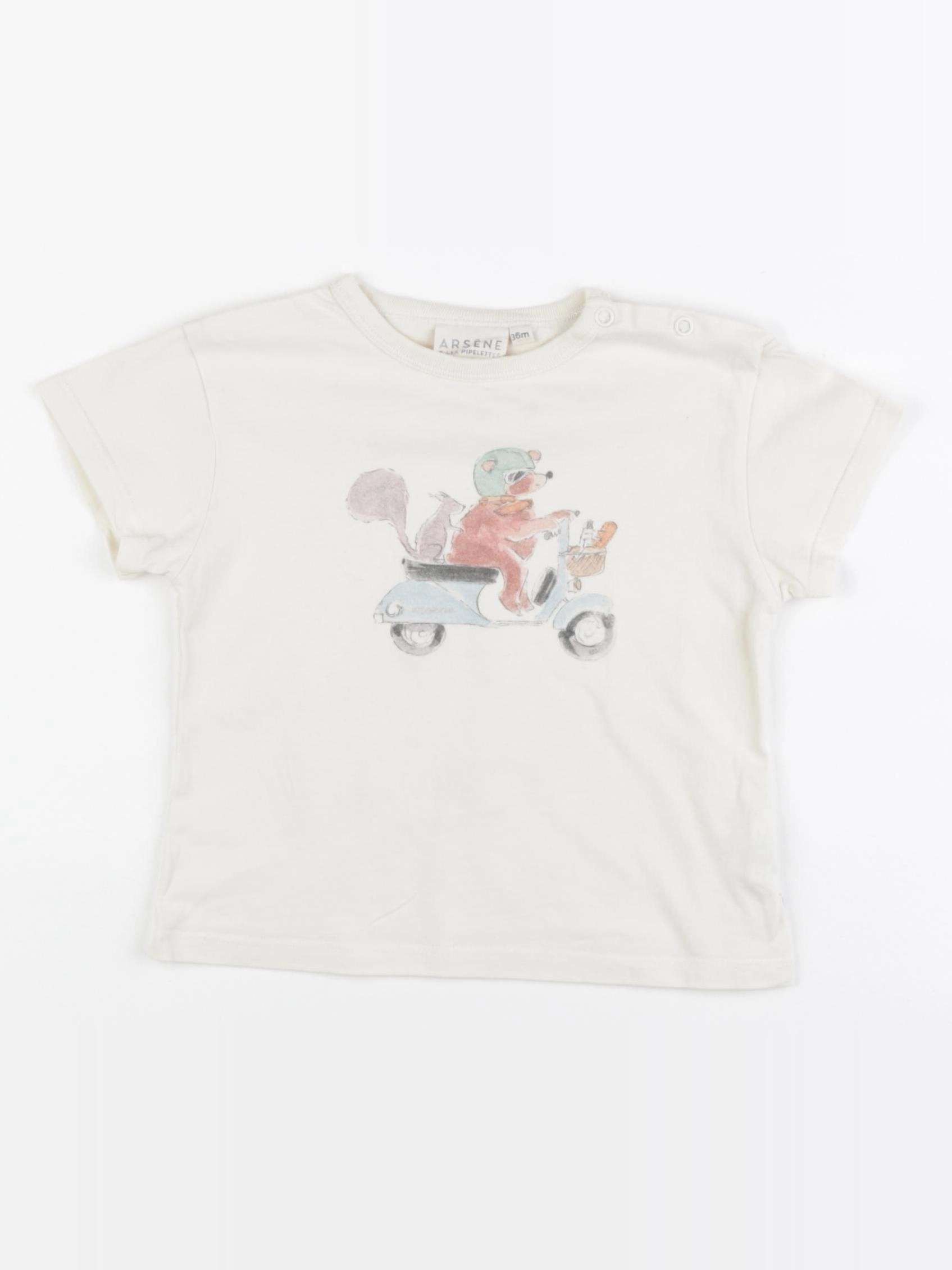 Arsène et les pipelettes - tee-shirt beige - 36 mois