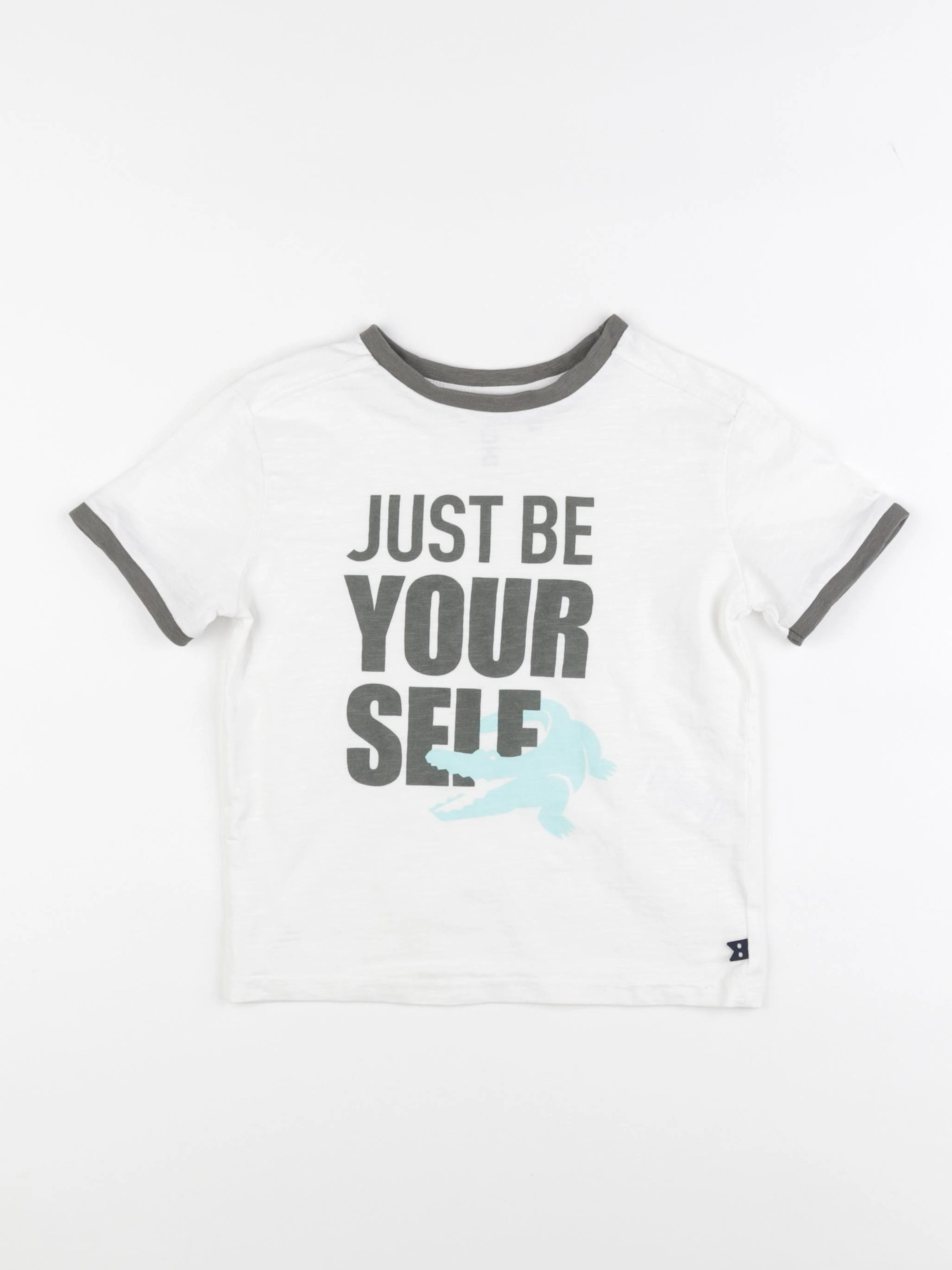 Okaidi - tee-shirt blanc, gris - 3 ans