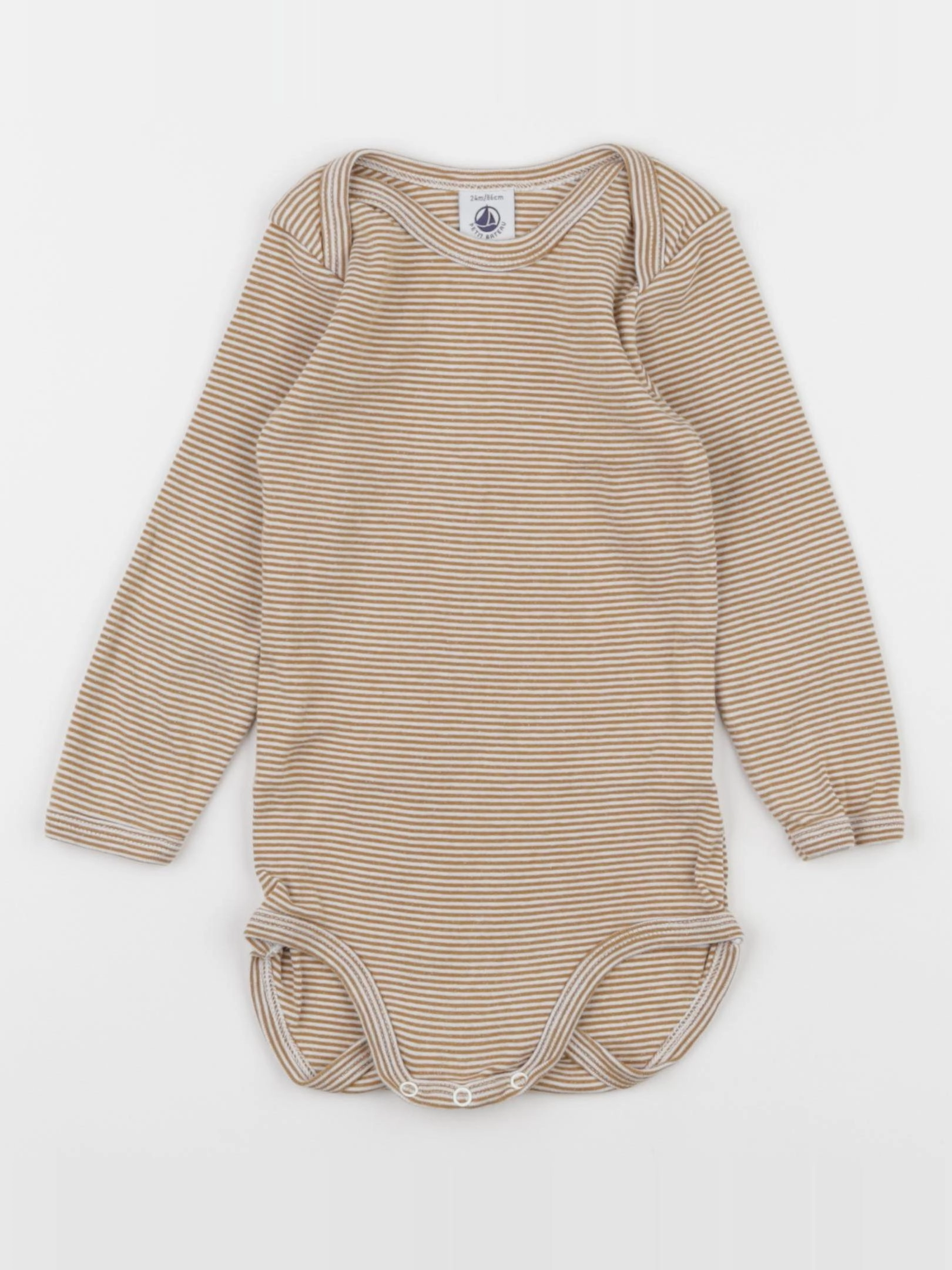 Petit Bateau - body marron - 24 mois