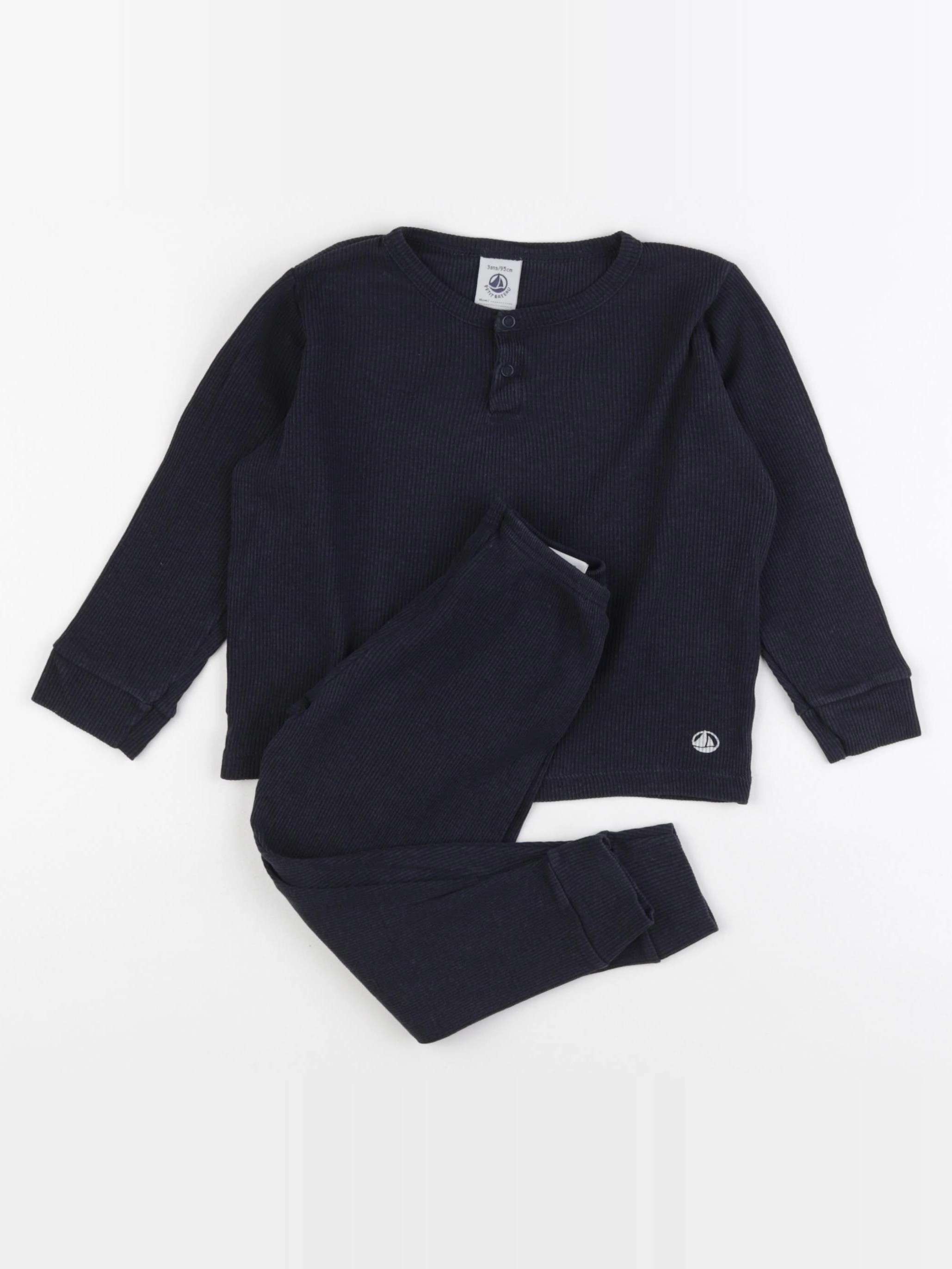 Petit Bateau - pyjama coton bleu - 3 ans