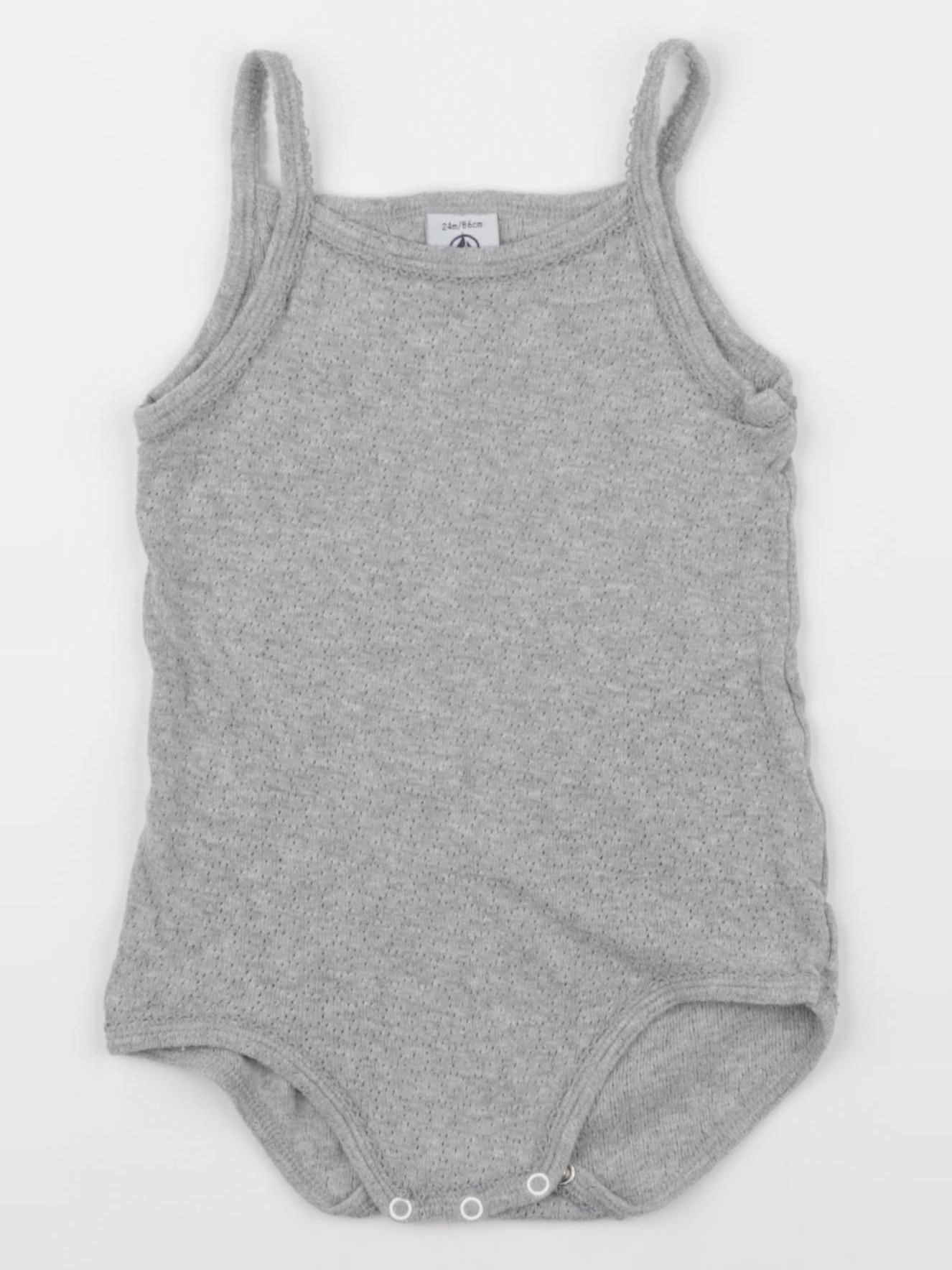 Petit Bateau - body gris - 24 mois
