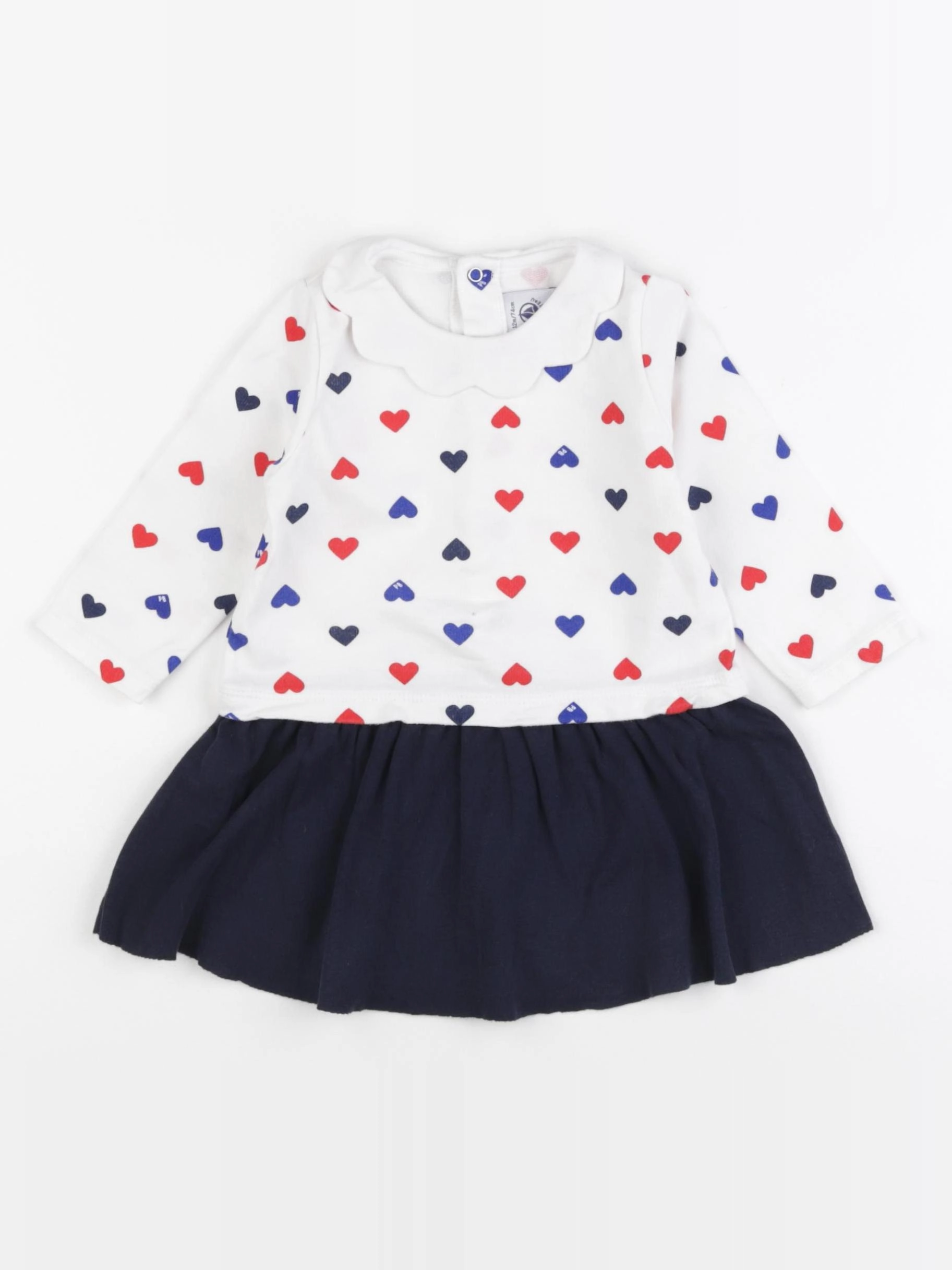 Petit Bateau - robe blanc - 12 mois