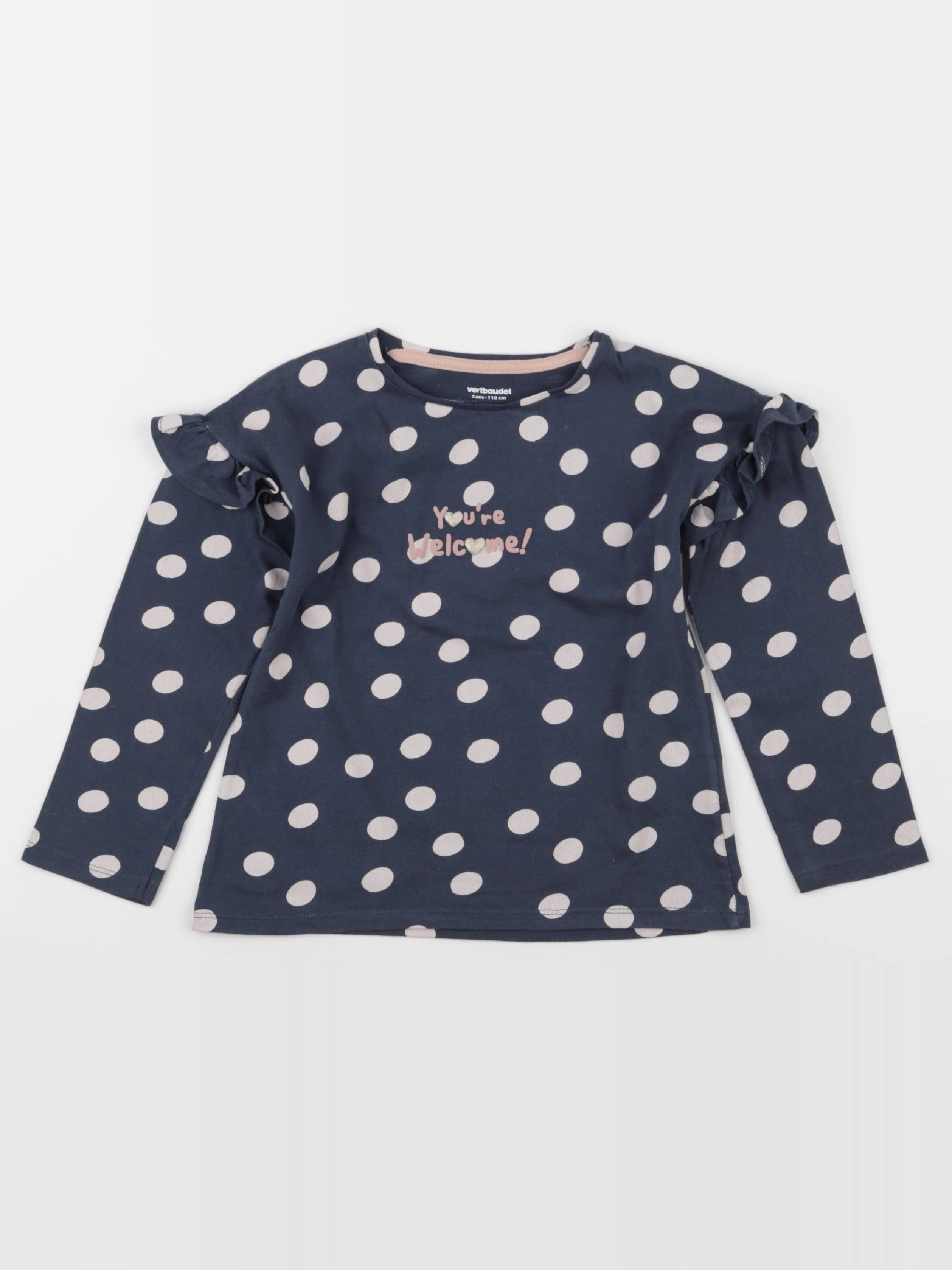 Vertbaudet - tee-shirt bleu - 5 ans