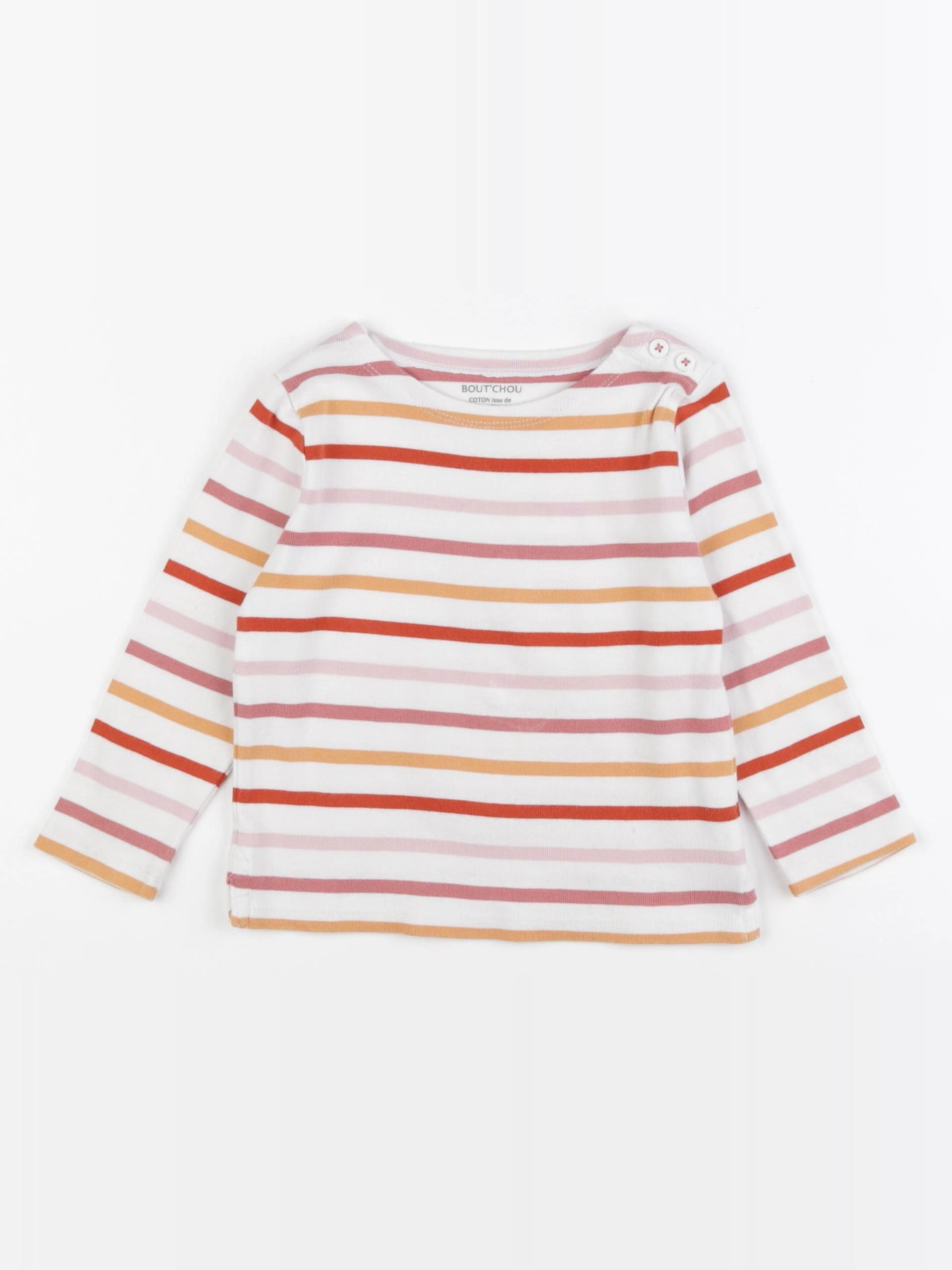 Boutchou - tee-shirt blanc, rose - 36 mois