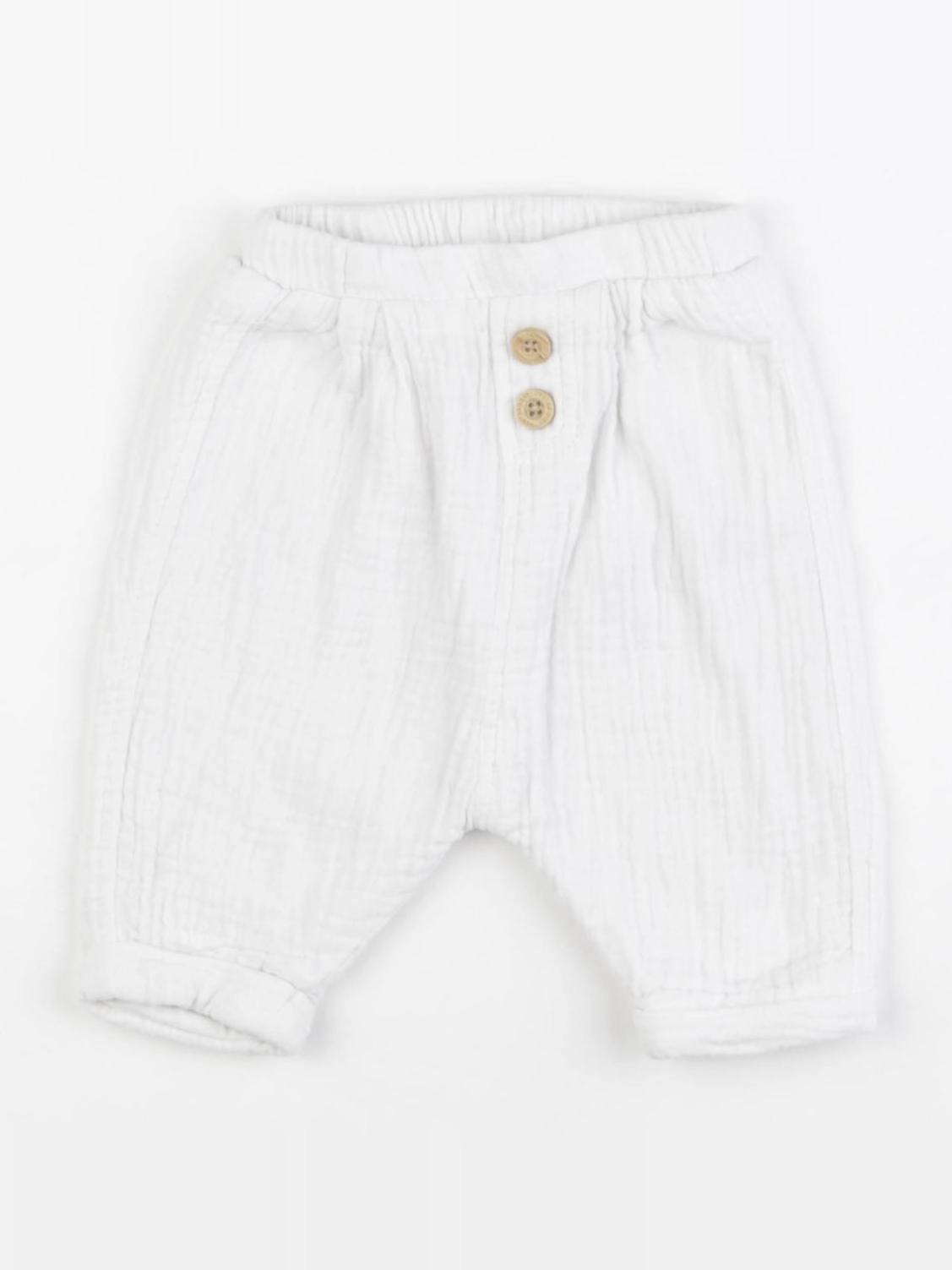Vertbaudet - pantalon blanc - 1 mois