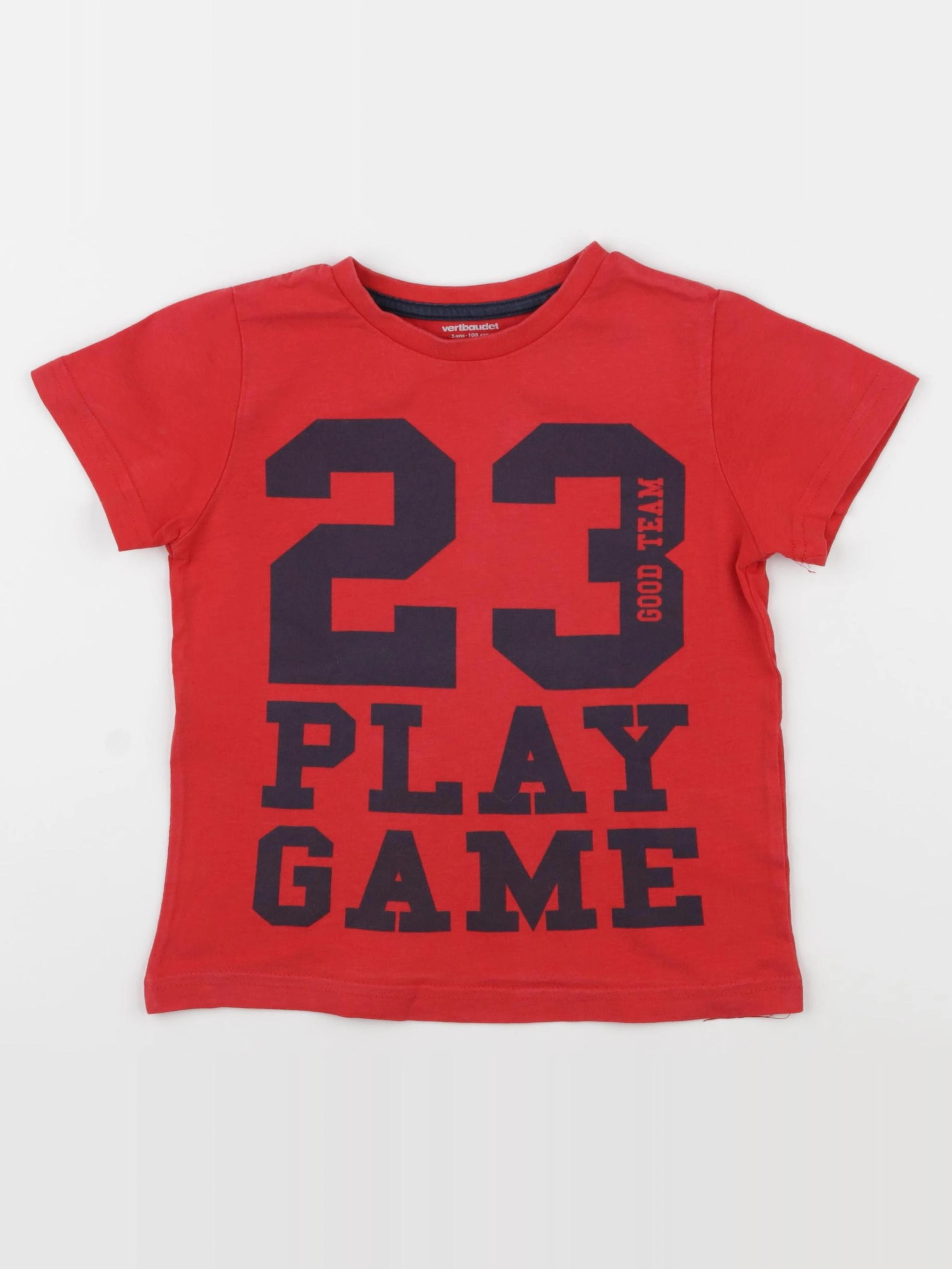Vertbaudet - tee-shirt rouge - 5 ans